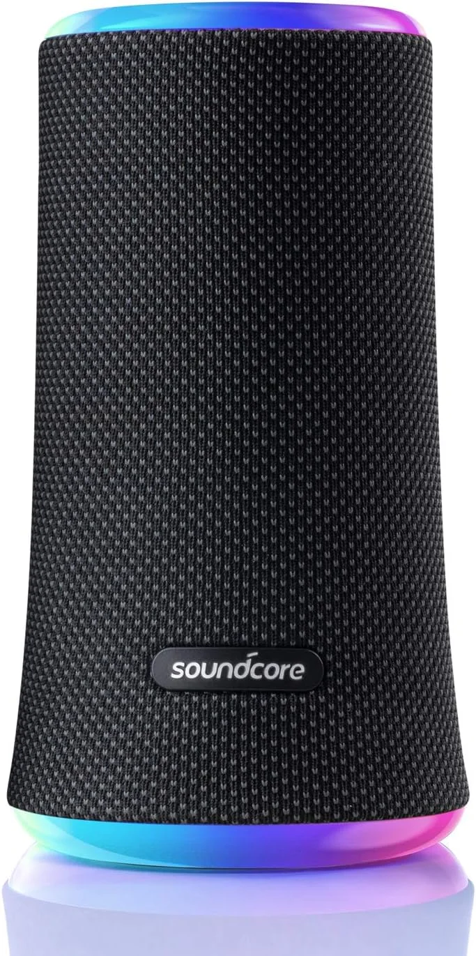 اسپیکر بلوتوثی Soundcore Anker Flare 2، با محافظت ضد آب IPX7 و صدای 360 درجه برای مهمانی های حیاط خلوت و ساحل، اسپیکر بی سیم 20 واتی با PartyCast، تنظیم EQ و 12 ساعت پخش