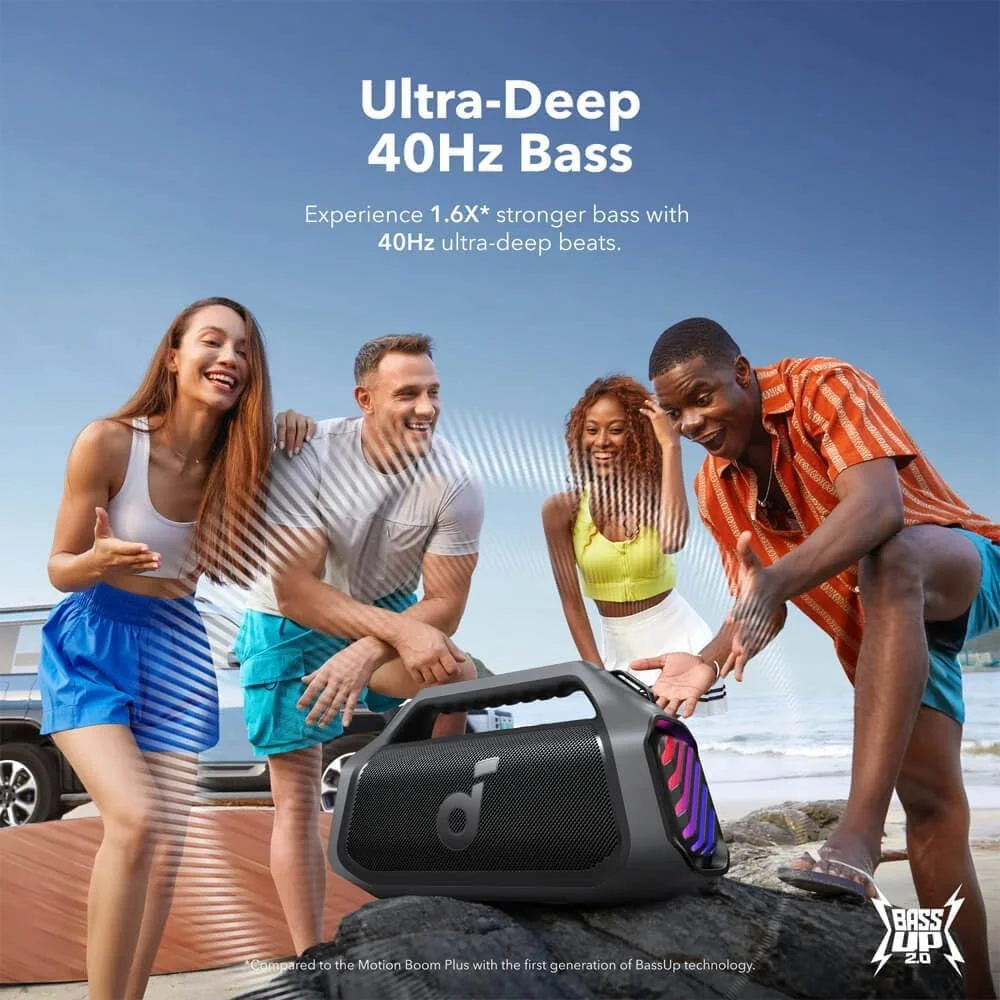 اسپیکر بلوتوثی Soundcore Boom 2 Plus از Anker، مشکی