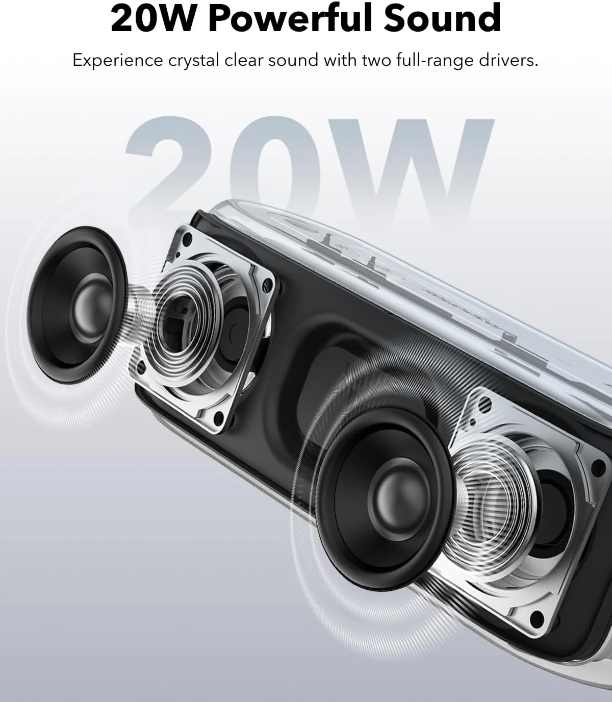 اسپیکر بلوتوثی قابل حمل 20 واتی Soundcore Select 2S، فناوری BassUp™، پخش 16 ساعته، اتصال استریو بی سیم، ضد آب IPX7، ایده آل برای پیاده روی، دوچرخه سواری و سایر ماجراجویی ها. اسپیکر بلوتوثی قابل حمل 20 واتی Soundcore Select 2S، فناوری BassUp™، پخش 16 ساعته، اتصال استریو بی سیم، ضد آب IPX7، ایده آل برای پیاده روی، دوچرخه سواری و سایر ماجراجویی ها.