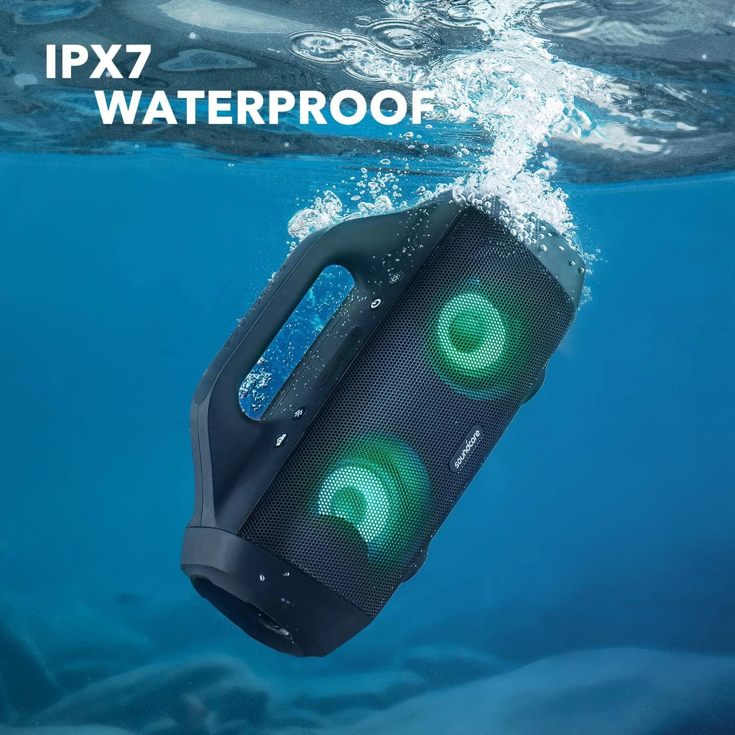 اسپیکر بلوتوثی قابل حمل Soundcore Anker Select Pro، 30 وات، مناسب فضای باز با فناوری BassUp، ضد آب IPX7، 16 ساعت پخش مداوم، دارای اپلیکیشن، چراغ های LED، دسته داخلی، مناسب فضای باز و کمپینگ اسپیکر بلوتوثی قابل حمل Soundcore Anker Select Pro، 30 وات، مناسب فضای باز با فناوری BassUp، ضد آب IPX7، 16 ساعت پخش مداوم، دارای اپلیکیشن، چراغ های LED، دسته داخلی، مناسب فضای باز و کمپینگ