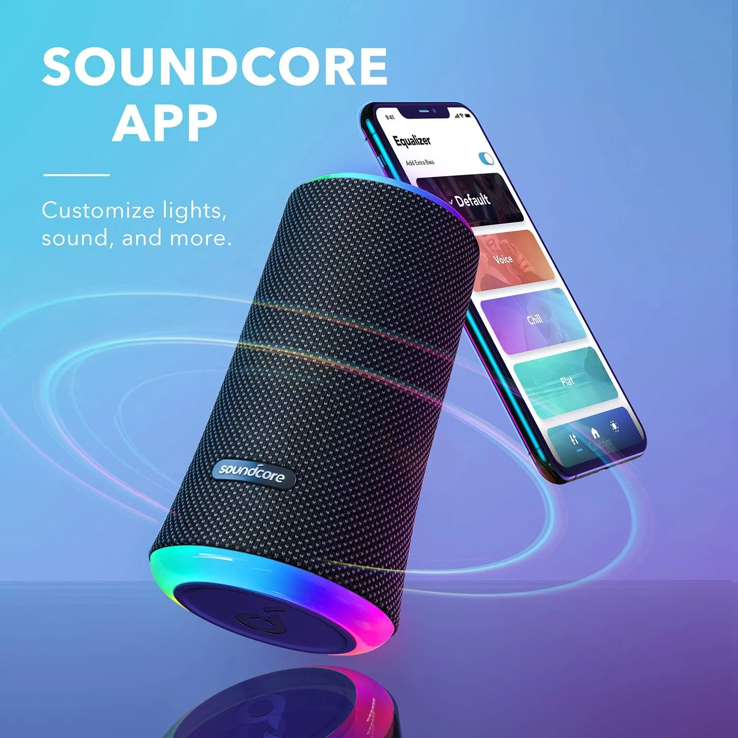 اسپیکر بلوتوثی Soundcore Anker Flare 2، با محافظت ضد آب IPX7 و صدای 360 درجه برای مهمانی های حیاط خلوت و ساحل، اسپیکر بی سیم 20 واتی با PartyCast، تنظیم EQ و 12 ساعت پخش