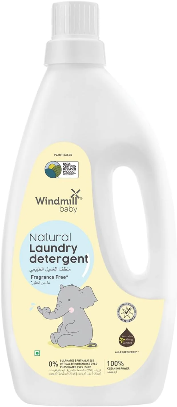 مایع لباسشویی کودک Windmill، ضد حساسیت و مناسب پوست حساس، دارای گواهی USDA Natural، مناسب نوزادان و پوست های حساس، دارای آنزیم های زیستی، بدون عطر - 900 میلی لیتر مایع لباسشویی کودک Windmill، ضد حساسیت و مناسب پوست حساس، دارای گواهی USDA Natural، مناسب نوزادان و پوست های حساس، دارای آنزیم های زیستی، بدون عطر - 900 میلی لیتر