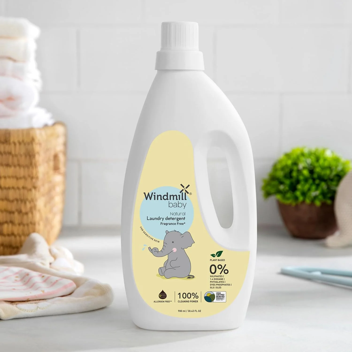 مایع لباسشویی کودک Windmill، ضد حساسیت و مناسب پوست حساس، دارای گواهی USDA Natural، مناسب نوزادان و پوست های حساس، دارای آنزیم های زیستی، بدون عطر - 900 میلی لیتر مایع لباسشویی کودک Windmill، ضد حساسیت و مناسب پوست حساس، دارای گواهی USDA Natural، مناسب نوزادان و پوست های حساس، دارای آنزیم های زیستی، بدون عطر - 900 میلی لیتر