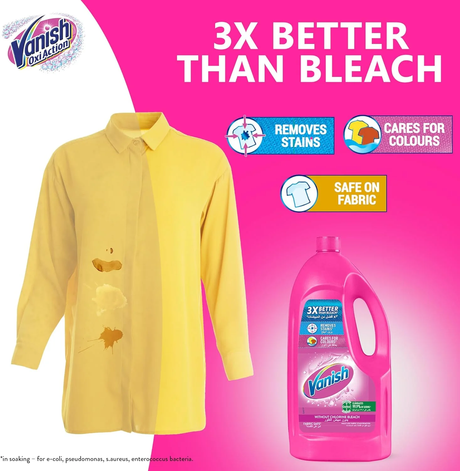 مایع لکه بر لباس ونیش 1 لیتر + 1 لیتر رایگان برای لباس های رنگی و سفید مایع لکه بر لباس ونیش 1 لیتر + 1 لیتر رایگان برای لباس های رنگی و سفید