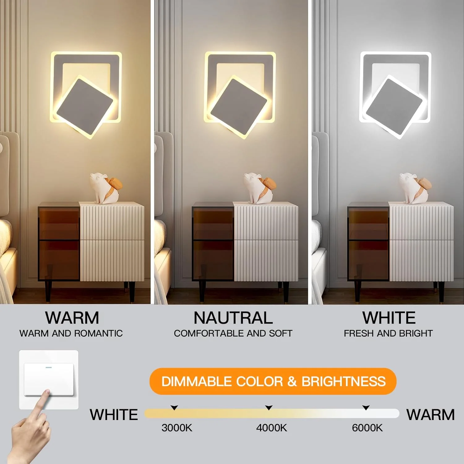 چراغ دیواری LED یاتای مدل YT YATAI LIGHTING، چراغ دیواری داخلی، چراغ دیواری مدرن دیمر دار 13 وات آلومینیومی، چراغ دیواری LED برای اتاق خواب، اتاق نشیمن، بالکن، راهرو چراغ دیواری LED یاتای مدل YT YATAI LIGHTING، چراغ دیواری داخلی، چراغ دیواری مدرن دیمر دار 13 وات آلومینیومی، چراغ دیواری LED برای اتاق خواب، اتاق نشیمن، بالکن، راهرو