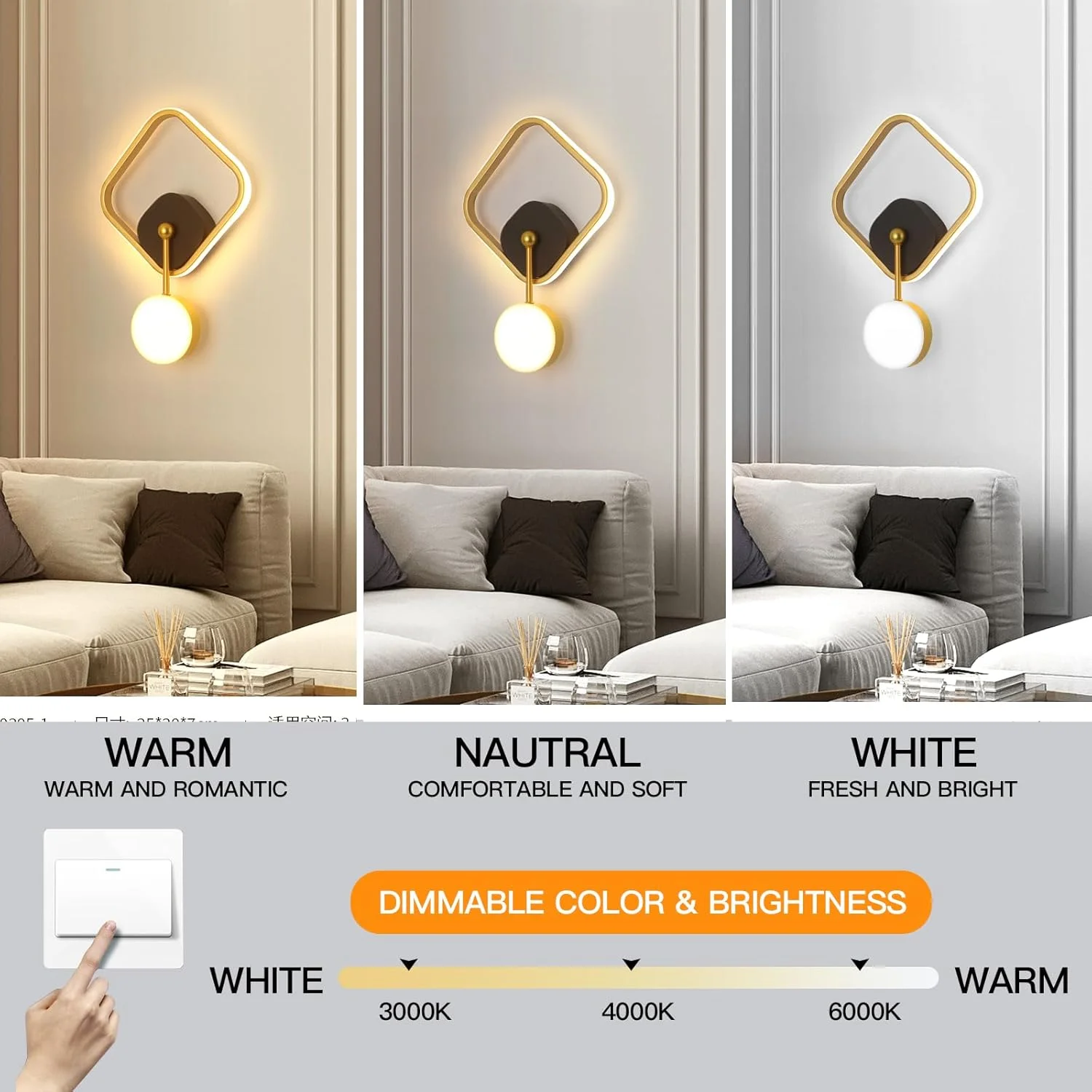 چراغ دیواری مدرن YT YATAI LIGHTING، چراغ دیواری LED برای اتاق خواب، اتاق نشیمن، راهرو، راه پله، چراغ دیواری سفید، چراغ دیواری دیواری داخلی 20 وات 3000K-6000K، مساحت قابل استفاده 5-8 متر مربع چراغ دیواری مدرن YT YATAI LIGHTING، چراغ دیواری LED برای اتاق خواب، اتاق نشیمن، راهرو، راه پله، چراغ دیواری سفید، چراغ دیواری دیواری داخلی 20 وات 3000K-6000K، مساحت قابل استفاده 5-8 متر مربع