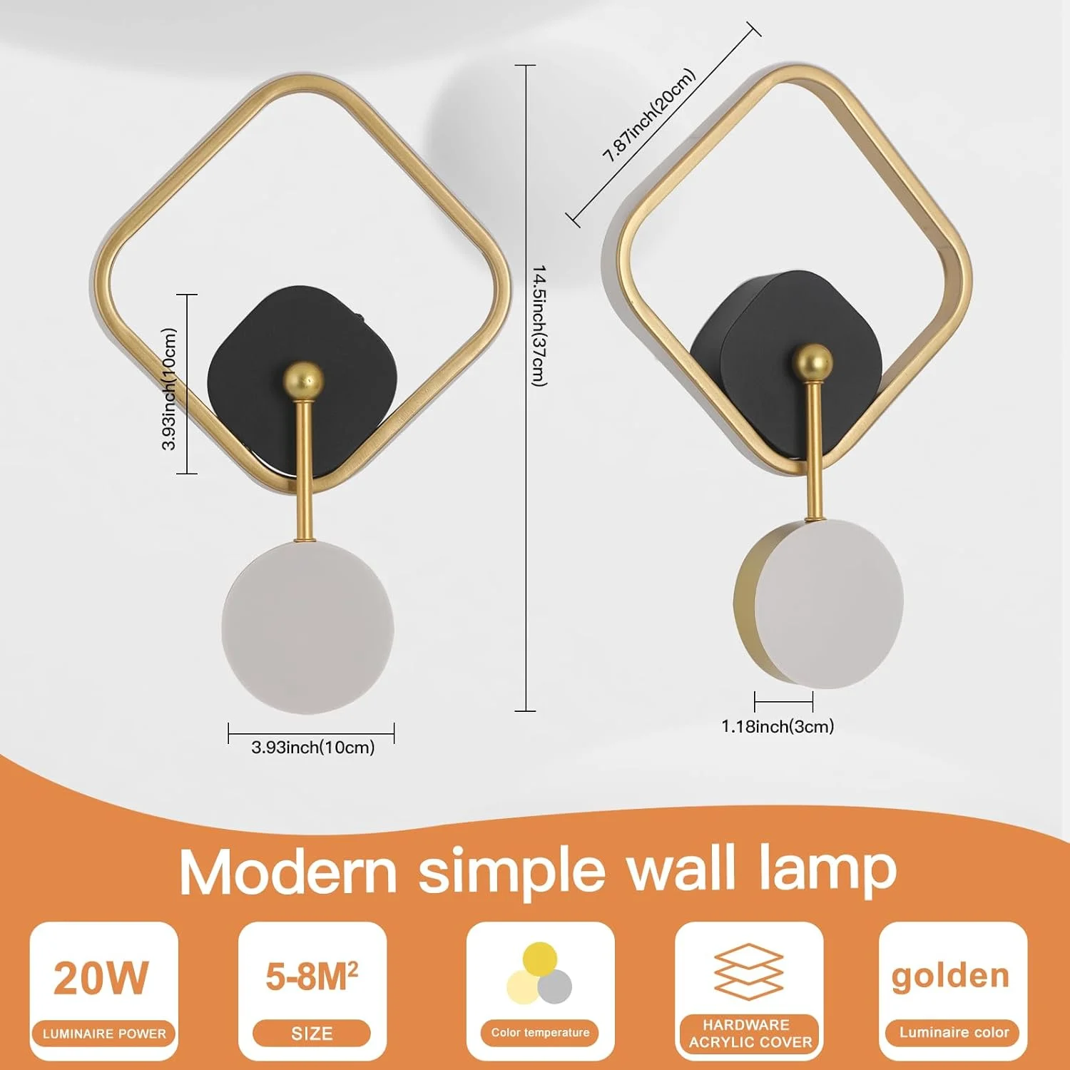 چراغ دیواری مدرن YT YATAI LIGHTING، چراغ دیواری LED برای اتاق خواب، اتاق نشیمن، راهرو، راه پله، چراغ دیواری سفید، چراغ دیواری دیواری داخلی 20 وات 3000K-6000K، مساحت قابل استفاده 5-8 متر مربع چراغ دیواری مدرن YT YATAI LIGHTING، چراغ دیواری LED برای اتاق خواب، اتاق نشیمن، راهرو، راه پله، چراغ دیواری سفید، چراغ دیواری دیواری داخلی 20 وات 3000K-6000K، مساحت قابل استفاده 5-8 متر مربع