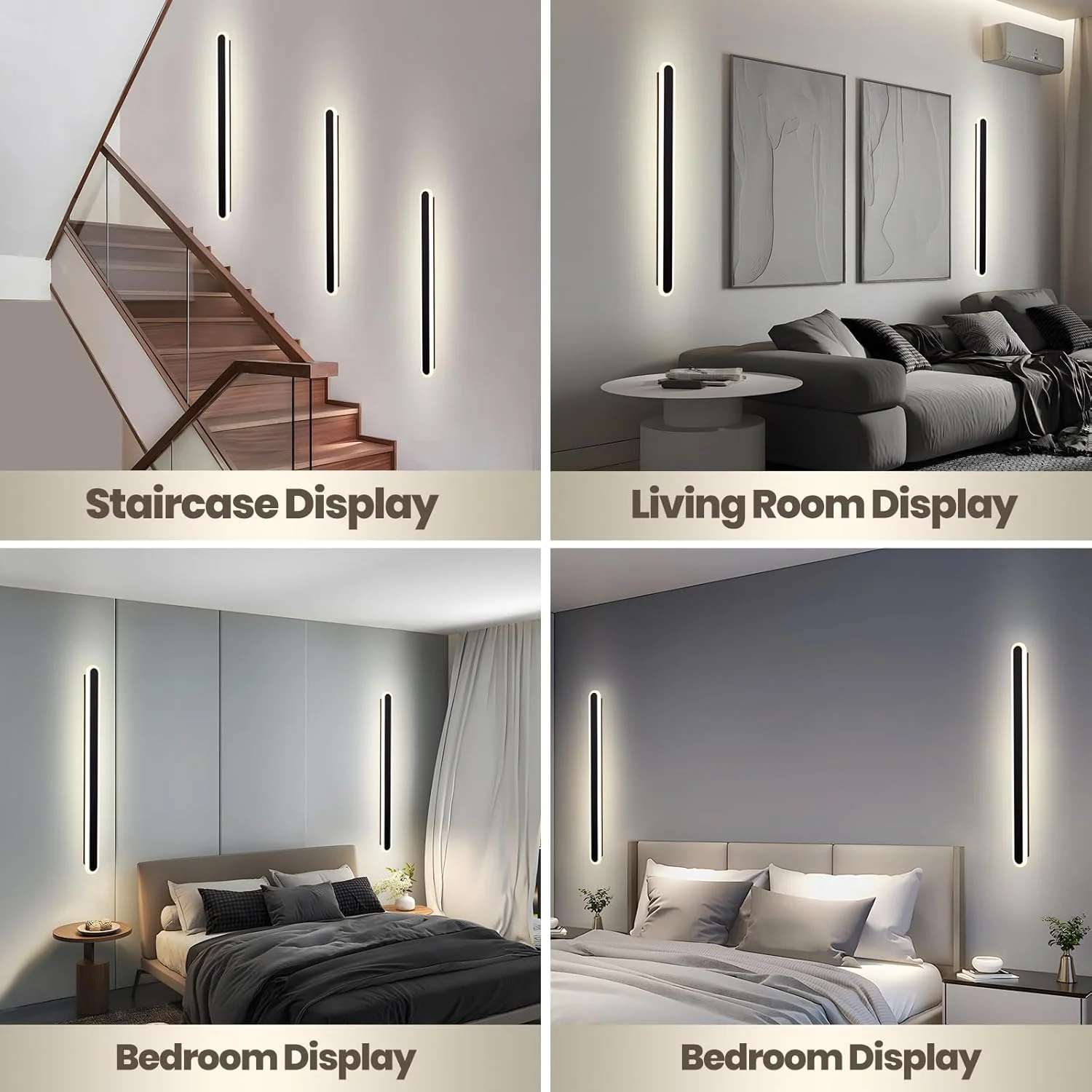 چراغ دیواری LED نواری بلند YT YATAI LIGHTING، چراغ دیواری داخلی مدرن و دیمر شونده، چراغ دیواری سه رنگ قابل تنظیم برای اتاق خواب، اتاق نشیمن، راه پله هتل (مشکی، 60 سانتی متر 23 وات) (60 سانتی متر) چراغ دیواری LED نواری بلند YT YATAI LIGHTING، چراغ دیواری داخلی مدرن و دیمر شونده، چراغ دیواری سه رنگ قابل تنظیم برای اتاق خواب، اتاق نشیمن، راه پله هتل (مشکی، 60 سانتی متر 23 وات) (60 سانتی متر)