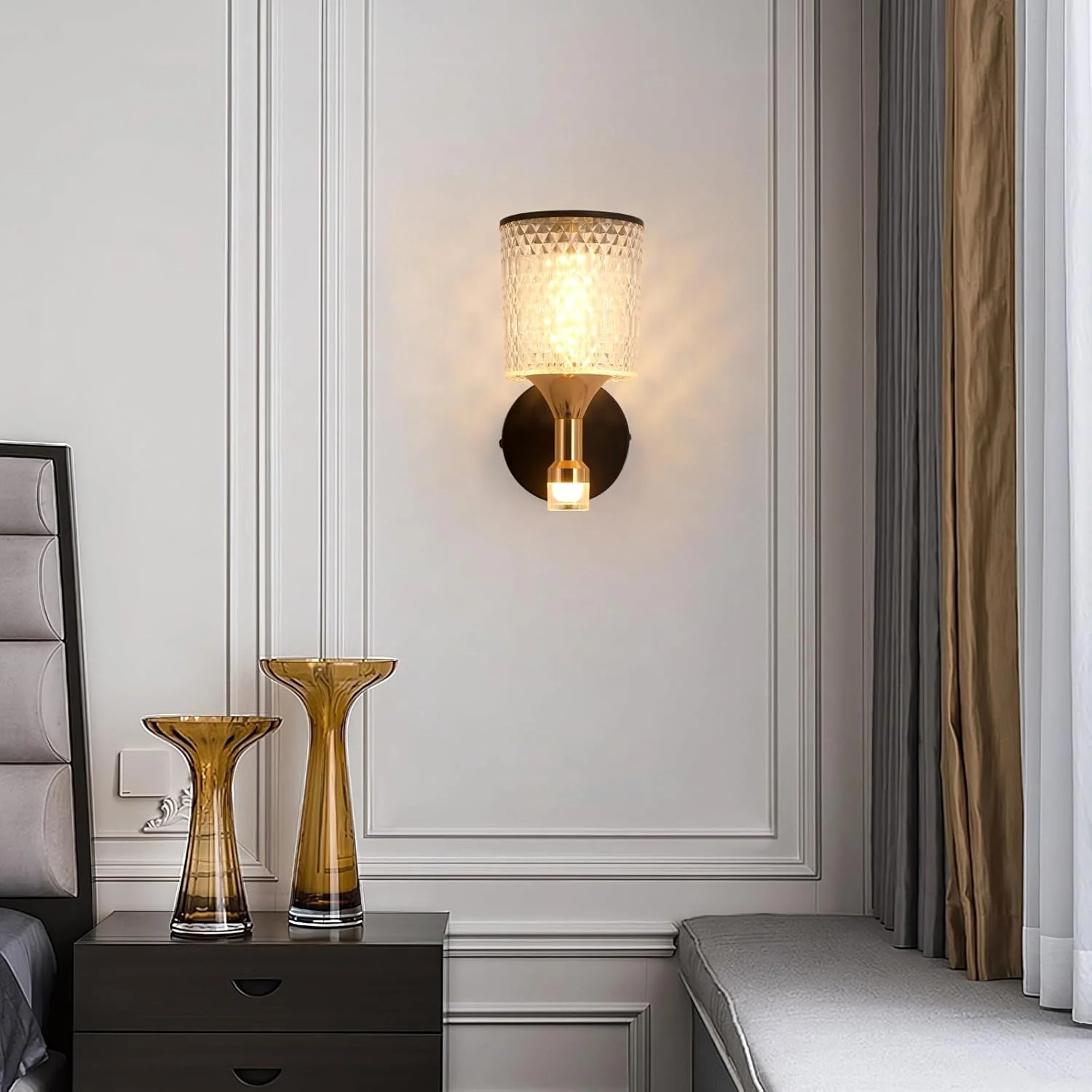 چراغ دیواری LED مدرن YT YATAI LIGHTING، چراغ دیواری LED با قابلیت تنظیم 3 رنگ، چراغ دیواری مینیمالیستی آهنی برای راهرو، اتاق نشیمن، اتاق خواب تزئینی کنار تخت، 3000K-6000K، 10W چراغ دیواری LED مدرن YT YATAI LIGHTING، چراغ دیواری LED با قابلیت تنظیم 3 رنگ، چراغ دیواری مینیمالیستی آهنی برای راهرو، اتاق نشیمن، اتاق خواب تزئینی کنار تخت، 3000K-6000K، 10W