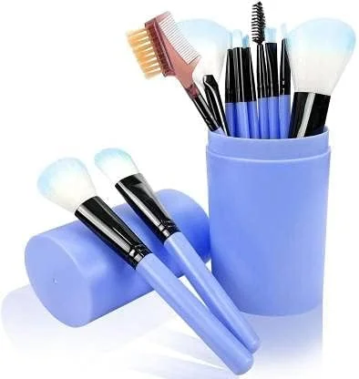 ست برس آرایشی ایر بیوتی - 12 عدد برس آرایشی برای کرم پودر، سایه چشم، ابرو، خط چشم، رژگونه، پودر، کانسیلر و کانتور