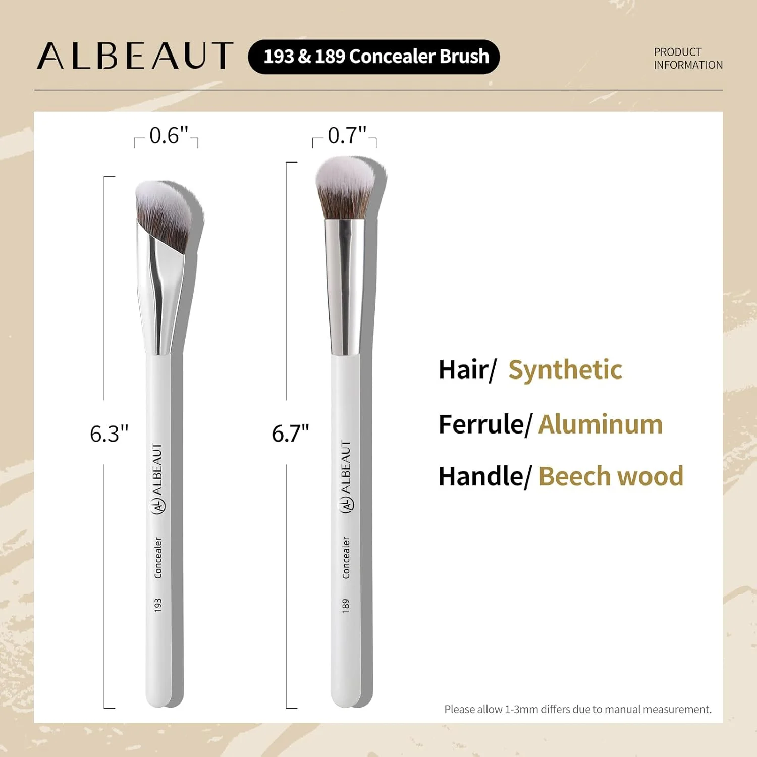 ست براش کانسیلر Albeaut، براش های زاویه دار روشن کننده زیر چشم برای کانسیلر مایع، کرمی، استیکی، فونداسیون، کانتور بینی، ترکیب سایه چشم (189193) ست براش کانسیلر Albeaut، براش های زاویه دار روشن کننده زیر چشم برای کانسیلر مایع، کرمی، استیکی، فونداسیون، کانتور بینی، ترکیب سایه چشم (189193)