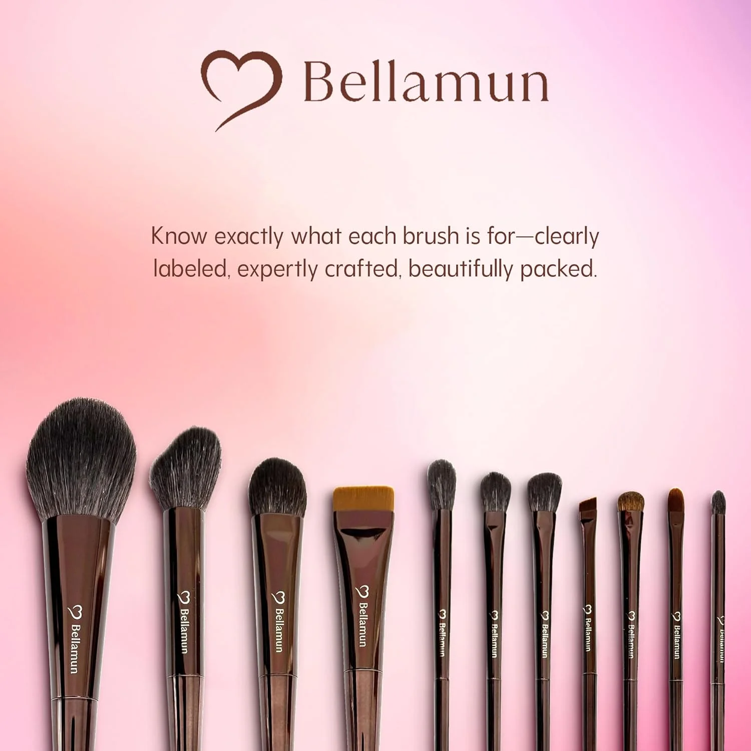 ست برس آرایشی 11 تکه حرفه ای Bellamun - برس های ممتاز صورت و چشم برای کرم پودر، کانتورینگ و ترکیب - برس های موی بز نرم برای صورت و چشم ست برس آرایشی 11 تکه حرفه ای Bellamun - برس های ممتاز صورت و چشم برای کرم پودر، کانتورینگ و ترکیب - برس های موی بز نرم برای صورت و چشم