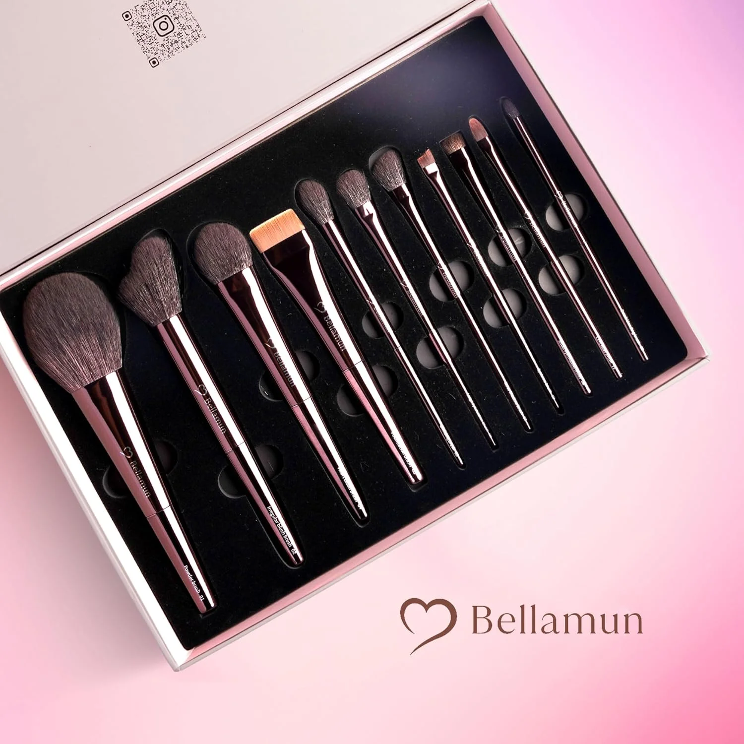 ست برس آرایشی 11 تکه حرفه ای Bellamun - برس های ممتاز صورت و چشم برای کرم پودر، کانتورینگ و ترکیب - برس های موی بز نرم برای صورت و چشم ست برس آرایشی 11 تکه حرفه ای Bellamun - برس های ممتاز صورت و چشم برای کرم پودر، کانتورینگ و ترکیب - برس های موی بز نرم برای صورت و چشم
