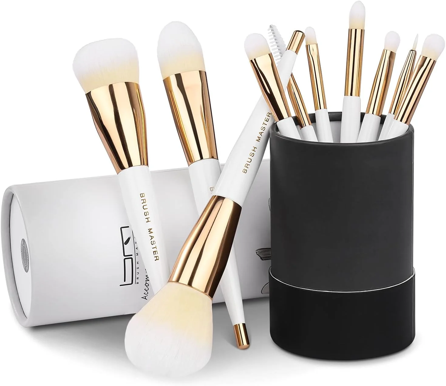 ست برس آرایشی براش مستر 10 عددی حرفه ای کابوکی، کرم پودر، سایه چشم، رژگونه، ترکیب، لب، کیت کامل لوازم آرایشی صورت به همراه ست برس آرایشی با نگهدارنده