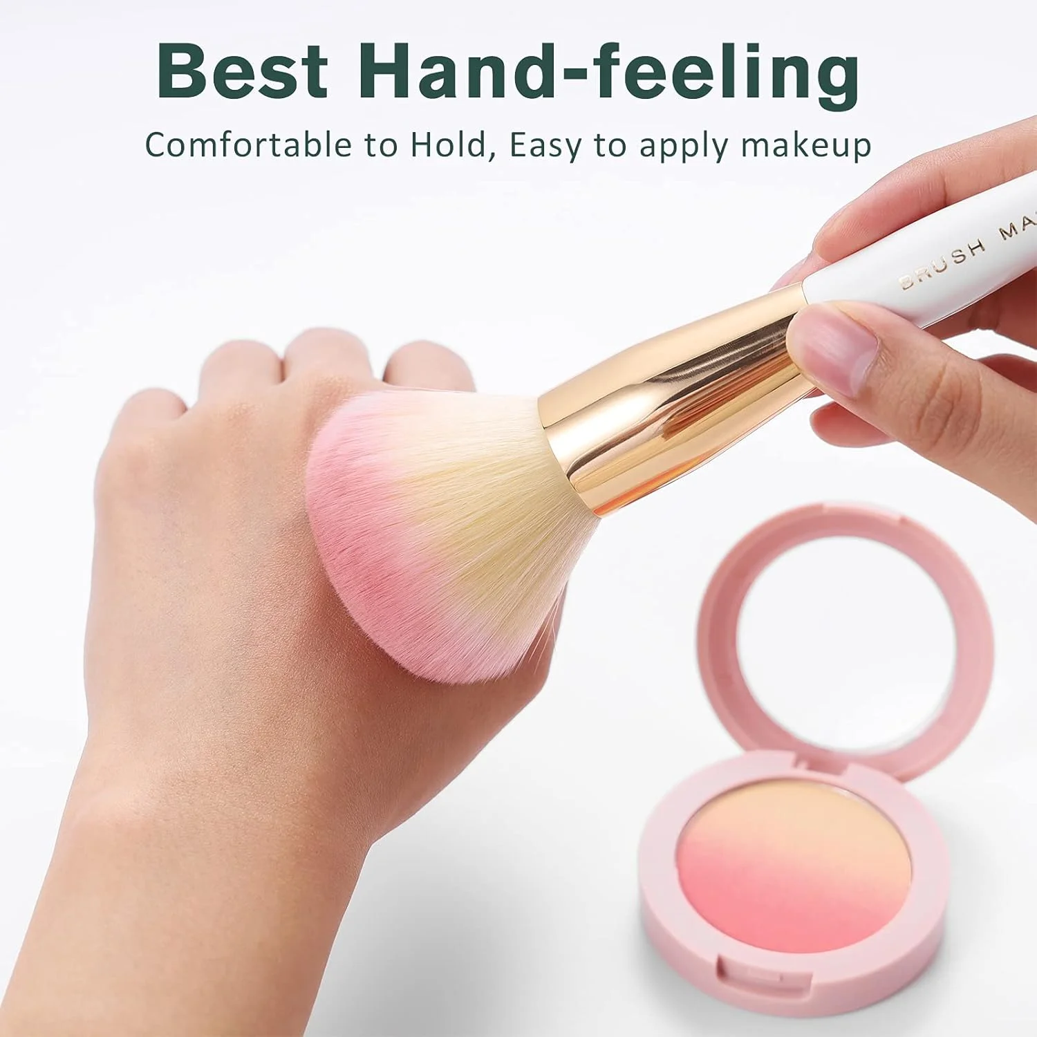 ست برس آرایشی براش مستر 10 عددی حرفه ای کابوکی، کرم پودر، سایه چشم، رژگونه، ترکیب، لب، کیت کامل لوازم آرایشی صورت به همراه ست برس آرایشی با نگهدارنده