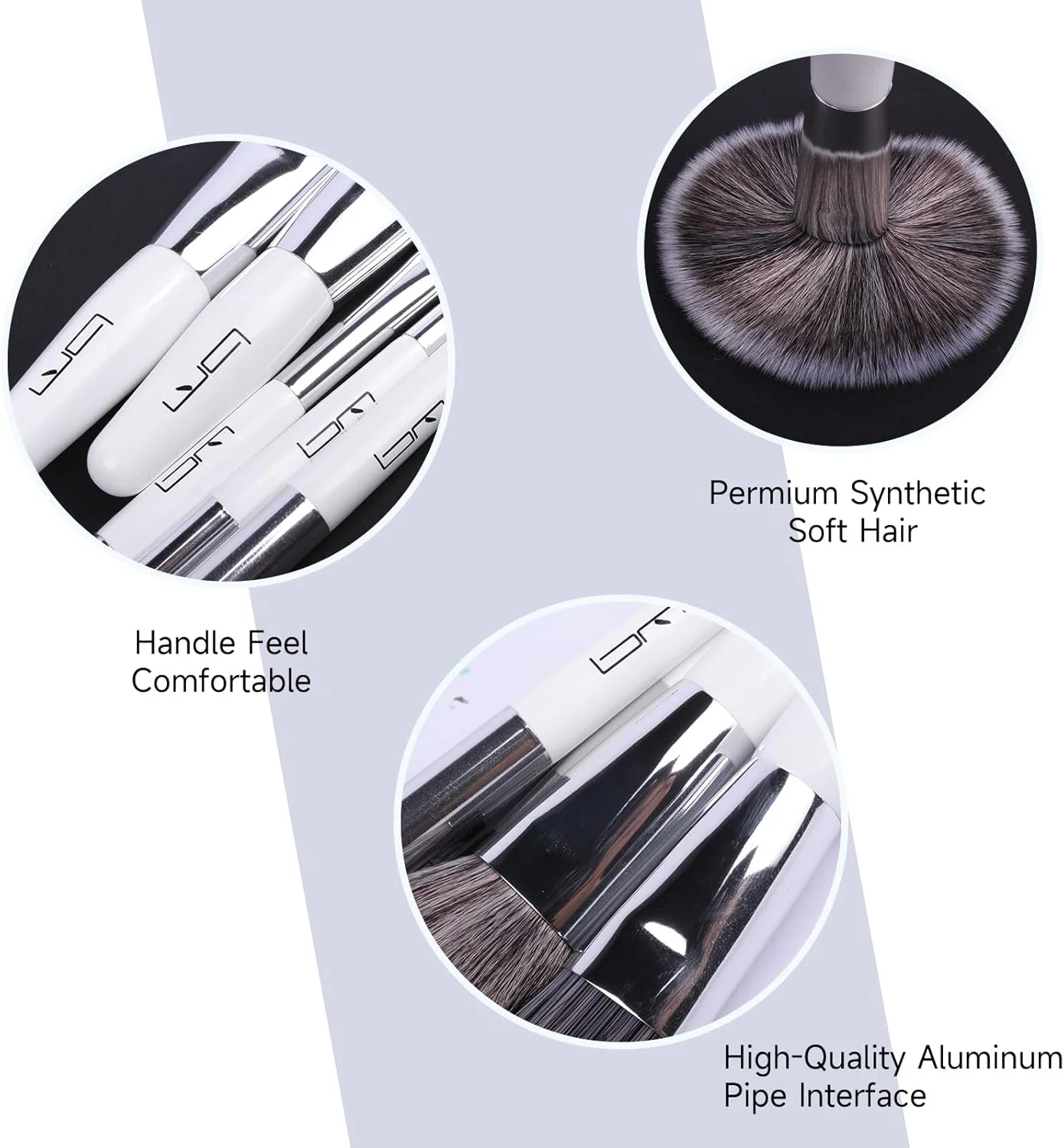 ست برس آرایشی مسافرتی براش مستر با کیف، ست 5 عددی برس های کوچک دو طرفه قابل حمل برای کرم پودر، سایه چشم، لب، رژگونه، برس های آرایشی حرفه ای (سفید) ست برس آرایشی مسافرتی براش مستر با کیف، ست 5 عددی برس های کوچک دو طرفه قابل حمل برای کرم پودر، سایه چشم، لب، رژگونه، برس های آرایشی حرفه ای (سفید)