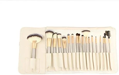 ست 18 عددی برس آرایشی حرفه ای بژ با کیف