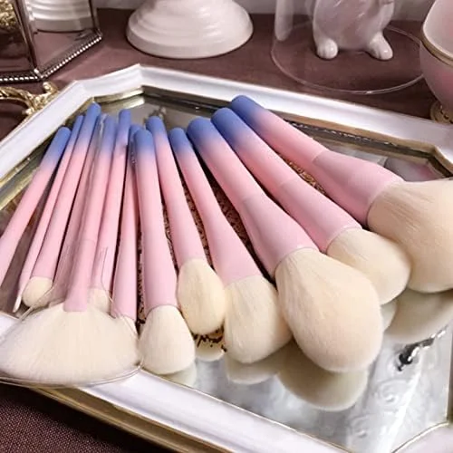 ست ۱۴ عددی برس آرایشی گرادیانی، موی مصنوعی راحت، برس آرایش فونداسیون، سایه چشم، لب به همراه کیف لوازم آرایشی ست ۱۴ عددی برس آرایشی گرادیانی، موی مصنوعی راحت، برس آرایش فونداسیون، سایه چشم، لب به همراه کیف لوازم آرایشی