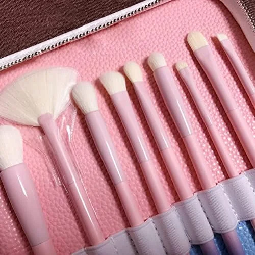 ست ۱۴ عددی برس آرایشی گرادیانی، موی مصنوعی راحت، برس آرایش فونداسیون، سایه چشم، لب به همراه کیف لوازم آرایشی ست ۱۴ عددی برس آرایشی گرادیانی، موی مصنوعی راحت، برس آرایش فونداسیون، سایه چشم، لب به همراه کیف لوازم آرایشی