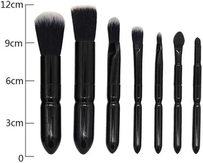 ست برس آرایشی 7 تکه AIJIA، حمل آسان، مناسب برای کرم پودر، رژگونه، سایه چشم و سایر لوازم آرایشی (رنگ: مشکی) ست برس آرایشی 7 تکه AIJIA، حمل آسان، مناسب برای کرم پودر، رژگونه، سایه چشم و سایر لوازم آرایشی (رنگ: مشکی)