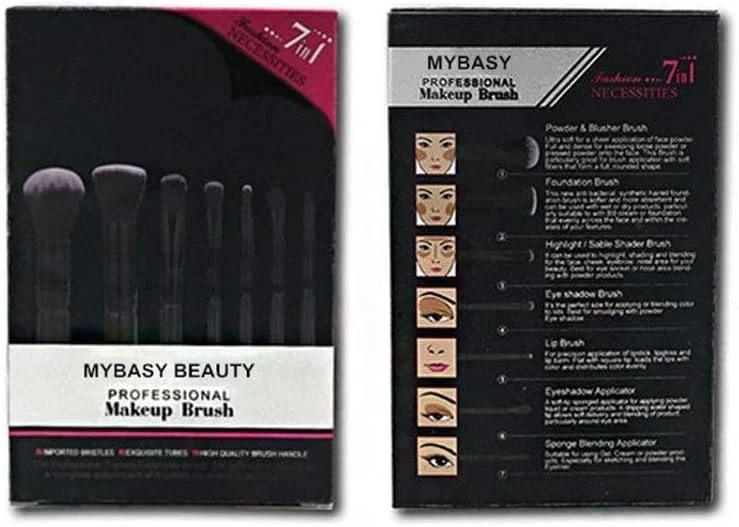 ست برس آرایشی 7 تکه AIJIA، حمل آسان، مناسب برای کرم پودر، رژگونه، سایه چشم و سایر لوازم آرایشی (رنگ: مشکی) ست برس آرایشی 7 تکه AIJIA، حمل آسان، مناسب برای کرم پودر، رژگونه، سایه چشم و سایر لوازم آرایشی (رنگ: مشکی)