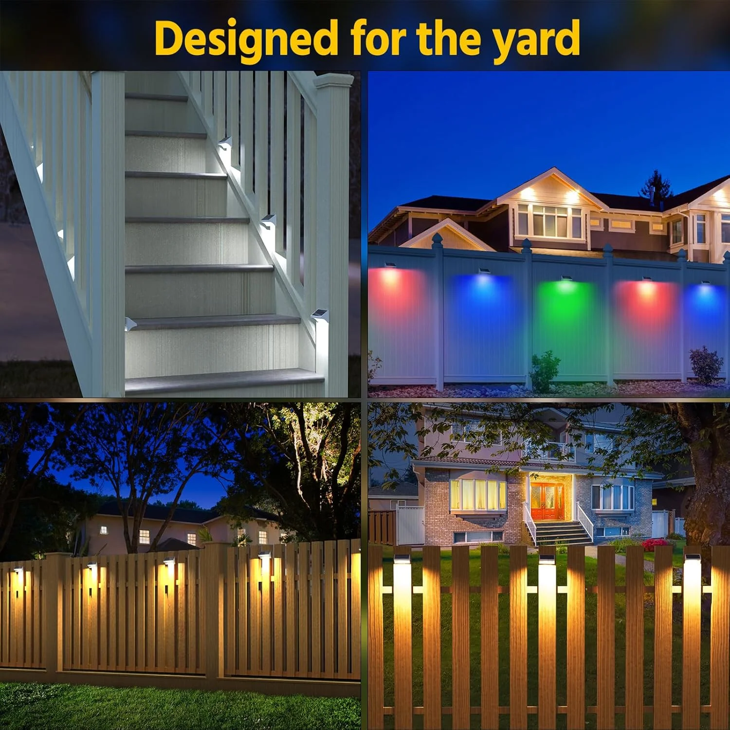 چراغ های خورشیدی حصار NIORSUN با نور گرم سفید/سرد سفید/حالت درخشش رنگ ثابت RGB، بسته 6 عددی چراغ های خورشیدی فضای باز 1500 میلی آمپر ساعتی ضد آب IP65، چراغ دیواری خورشیدی برای حصار، عرشه، پله، حیاط، پاسیو، باغ چراغ های خورشیدی حصار NIORSUN با نور گرم سفید/سرد سفید/حالت درخشش رنگ ثابت RGB، بسته 6 عددی چراغ های خورشیدی فضای باز 1500 میلی آمپر ساعتی ضد آب IP65، چراغ دیواری خورشیدی برای حصار، عرشه، پله، حیاط، پاسیو، باغ