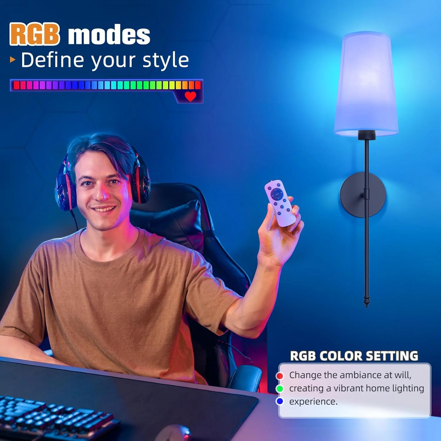 ست 2 عددی چراغ دیواری مشکی باتری خور NIORSUN، چراغ های دیواری قابل شارژ با لامپ های جداشدنی کم نور شونده 5200 میلی آمپر ساعتی و ریموت، چراغ های دیواری بی سیم 9 رنگ برای اتاق خواب، اتاق نشیمن، راهرو ست 2 عددی چراغ دیواری مشکی باتری خور NIORSUN، چراغ های دیواری قابل شارژ با لامپ های جداشدنی کم نور شونده 5200 میلی آمپر ساعتی و ریموت، چراغ های دیواری بی سیم 9 رنگ برای اتاق خواب، اتاق نشیمن، راهرو