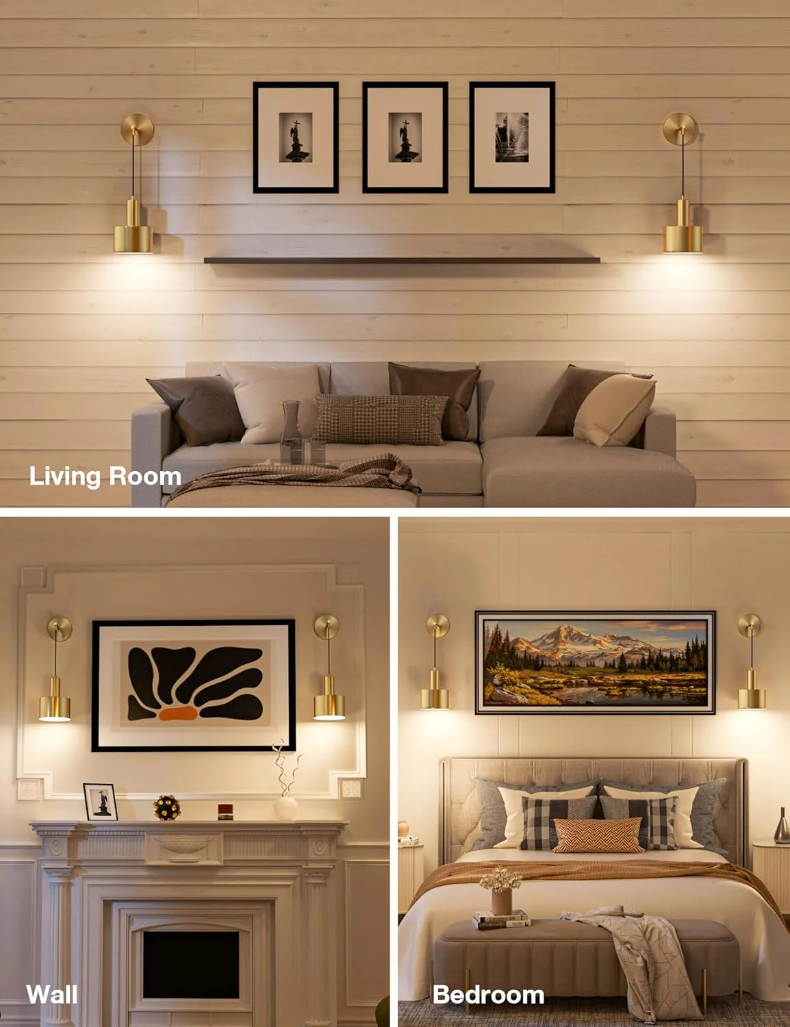 ست 2 عددی شمعدان دیواری باتری خور NIORSUN، چراغ های دیواری بی سیم طلایی قابل شارژ با لامپ های جداشدنی کم نور شونده 5200 میلی آمپر ساعتی و ریموت کنترل، دکور دیوارکوب 9 رنگ برای اتاق خواب، اتاق نشیمن، راهرو ست 2 عددی شمعدان دیواری باتری خور NIORSUN، چراغ های دیواری بی سیم طلایی قابل شارژ با لامپ های جداشدنی کم نور شونده 5200 میلی آمپر ساعتی و ریموت کنترل، دکور دیوارکوب 9 رنگ برای اتاق خواب، اتاق نشیمن، راهرو