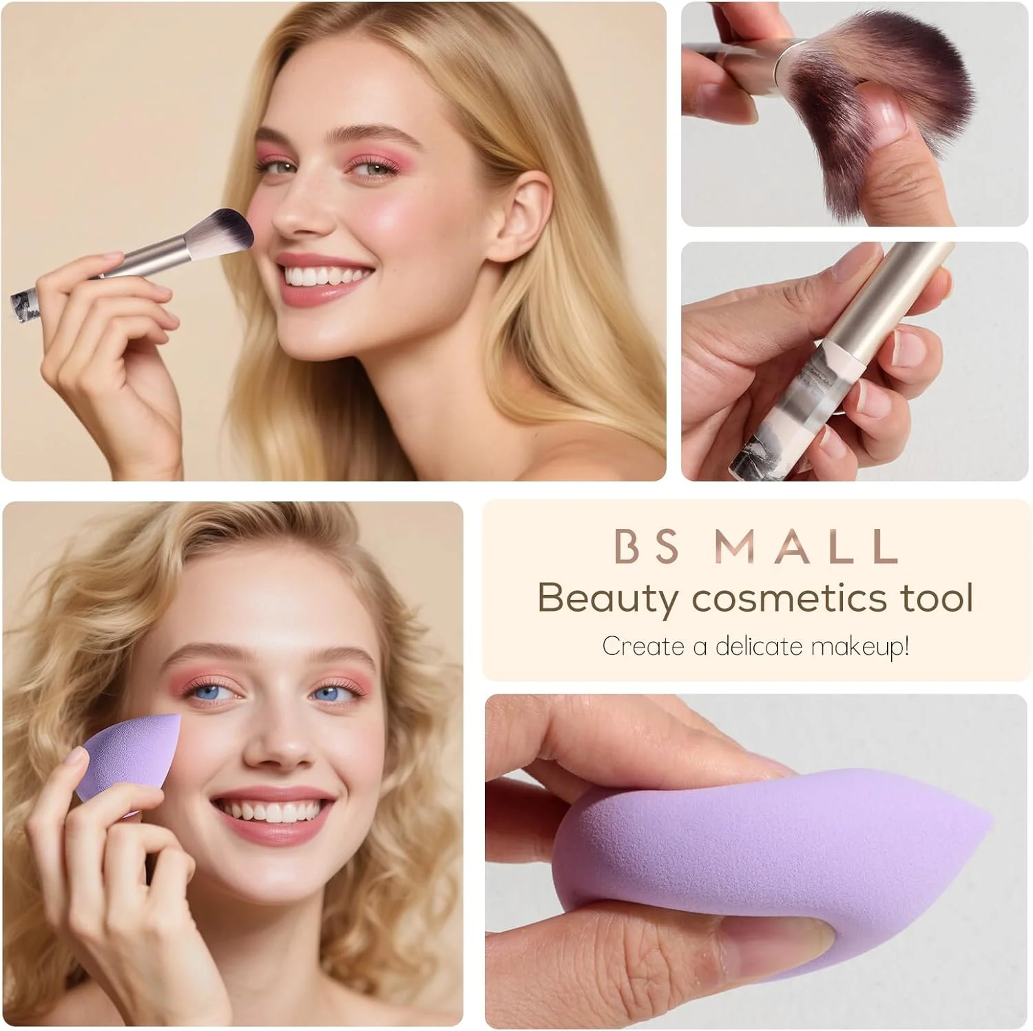 ست برس آرایشی مسافرتی BS-MALL شامل 15 عدد برس - آینه LED دار به همراه پد آرایشی برای روتین زیبایی بهتر ست برس آرایشی مسافرتی BS-MALL شامل 15 عدد برس - آینه LED دار به همراه پد آرایشی برای روتین زیبایی بهتر