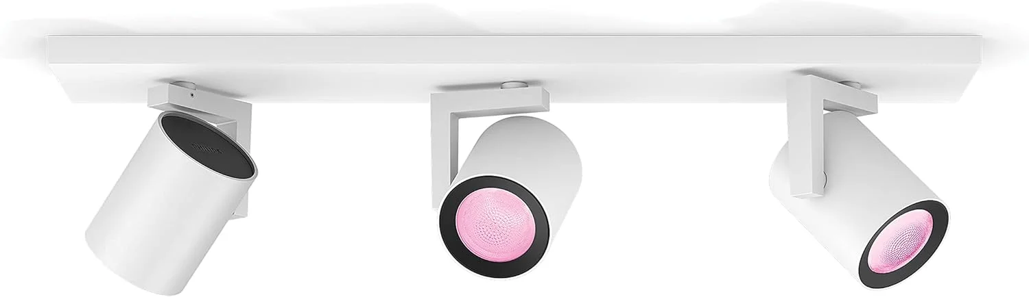 چراغ سقفی Philips Hue White & Colour Ambiance Argenta با سه نورافکن، نورافکن های LED دیمر پذیر برای سیستم Hue، کنترل هوشمند نور از طریق صدا و برنامه، سفید چراغ سقفی Philips Hue White & Colour Ambiance Argenta با سه نورافکن، نورافکن های LED دیمر پذیر برای سیستم Hue، کنترل هوشمند نور از طریق صدا و برنامه، سفید