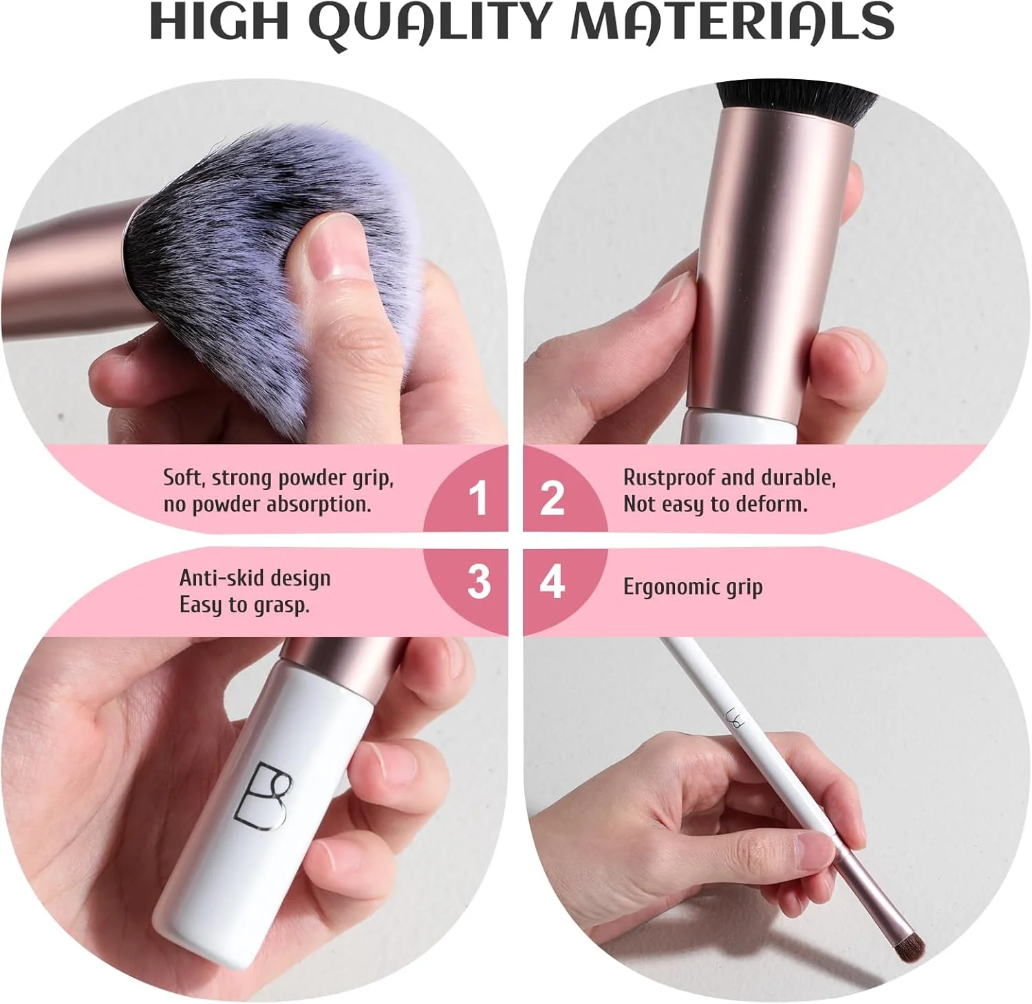 ست برس آرایشی مسافرتی BS-MALL، برس های کابوکی ممتاز، برس های مصنوعی برای کرم پودر، کانسیلر، دسته کوتاه اما اندازه کامل، 7 تکه به همراه پد مثلثی و کیف نگهداری (صورتی رز) ست برس آرایشی مسافرتی BS-MALL، برس های کابوکی ممتاز، برس های مصنوعی برای کرم پودر، کانسیلر، دسته کوتاه اما اندازه کامل، 7 تکه به همراه پد مثلثی و کیف نگهداری (صورتی رز)