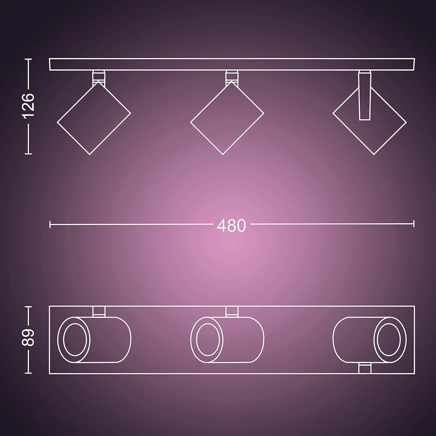 چراغ سقفی Philips Hue White & Colour Ambiance Argenta با سه نورافکن، نورافکن های LED دیمر پذیر برای سیستم Hue، کنترل هوشمند نور از طریق صدا و برنامه، سفید چراغ سقفی Philips Hue White & Colour Ambiance Argenta با سه نورافکن، نورافکن های LED دیمر پذیر برای سیستم Hue، کنترل هوشمند نور از طریق صدا و برنامه، سفید