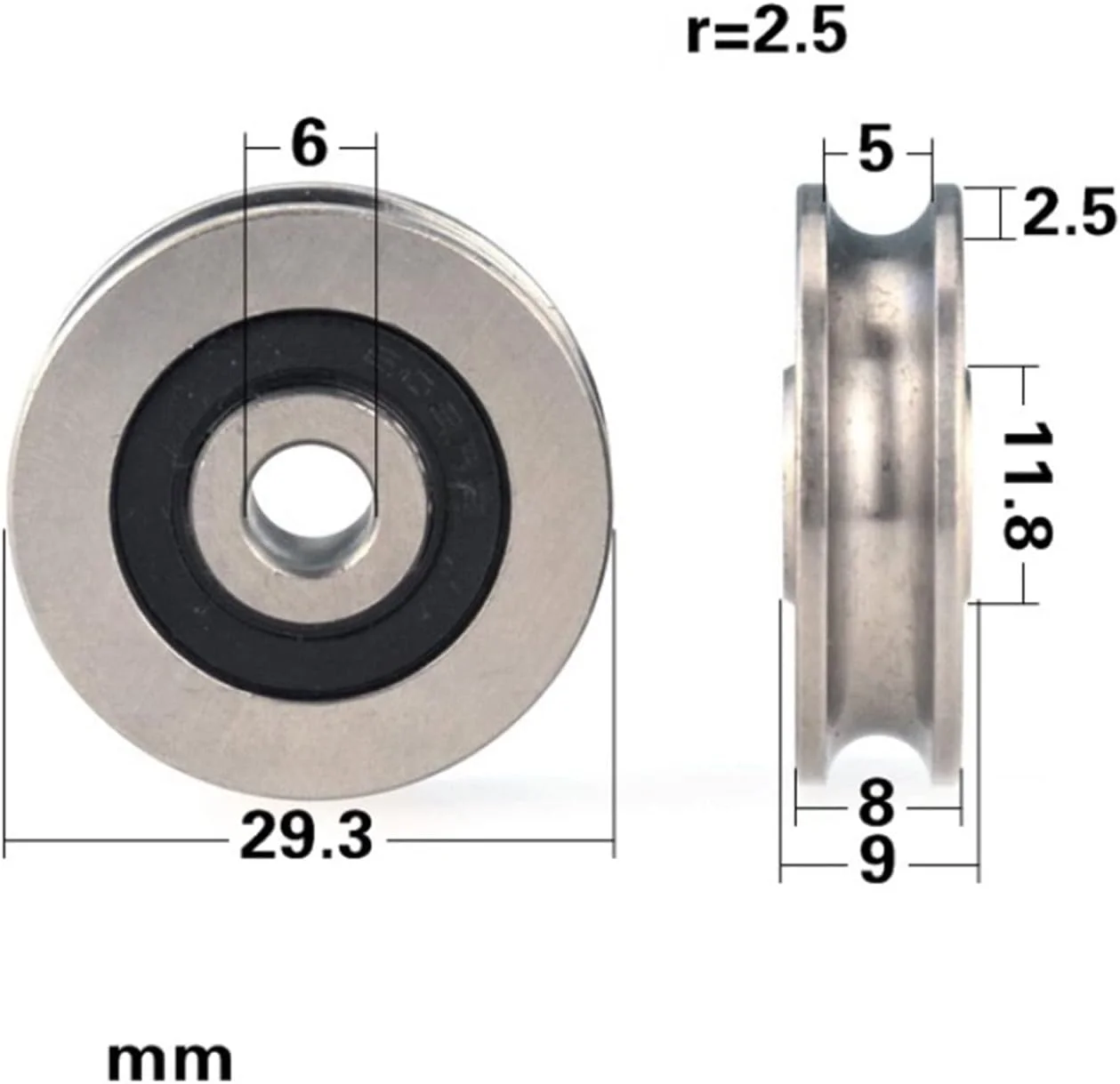 قرقره استیل ضد زنگ SEMOOR، قرقره ضد آب، ضد زنگ، چرخ بدون بلبرینگ، شیاردار