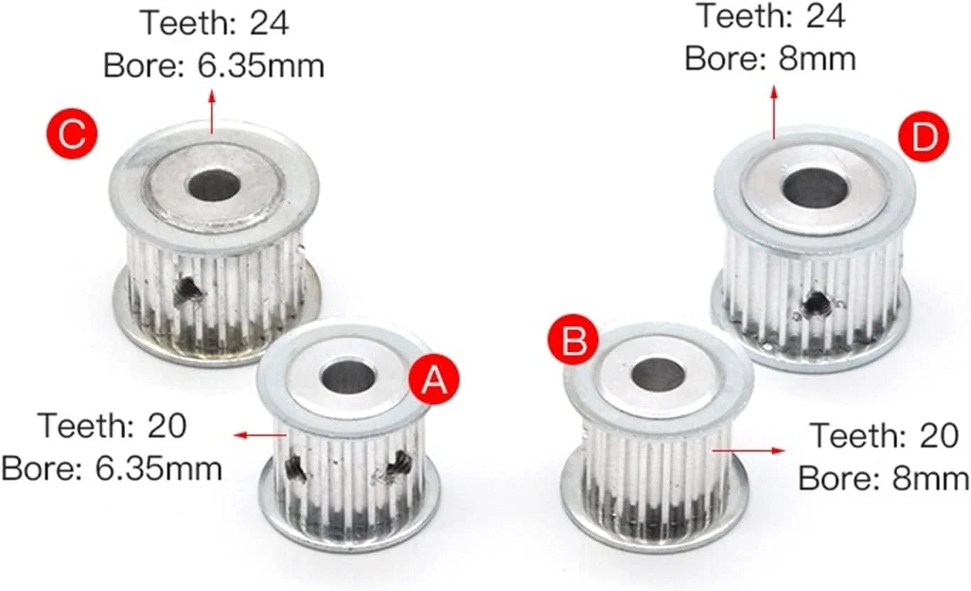 پولی دنده ای SEMOOR، پولی دنده ای همزمان، عرض دندانه سوراخ برای دستگاه برش حکاکی (رنگ: با لبه، اندازه: 24 دندانه سوراخ 8)