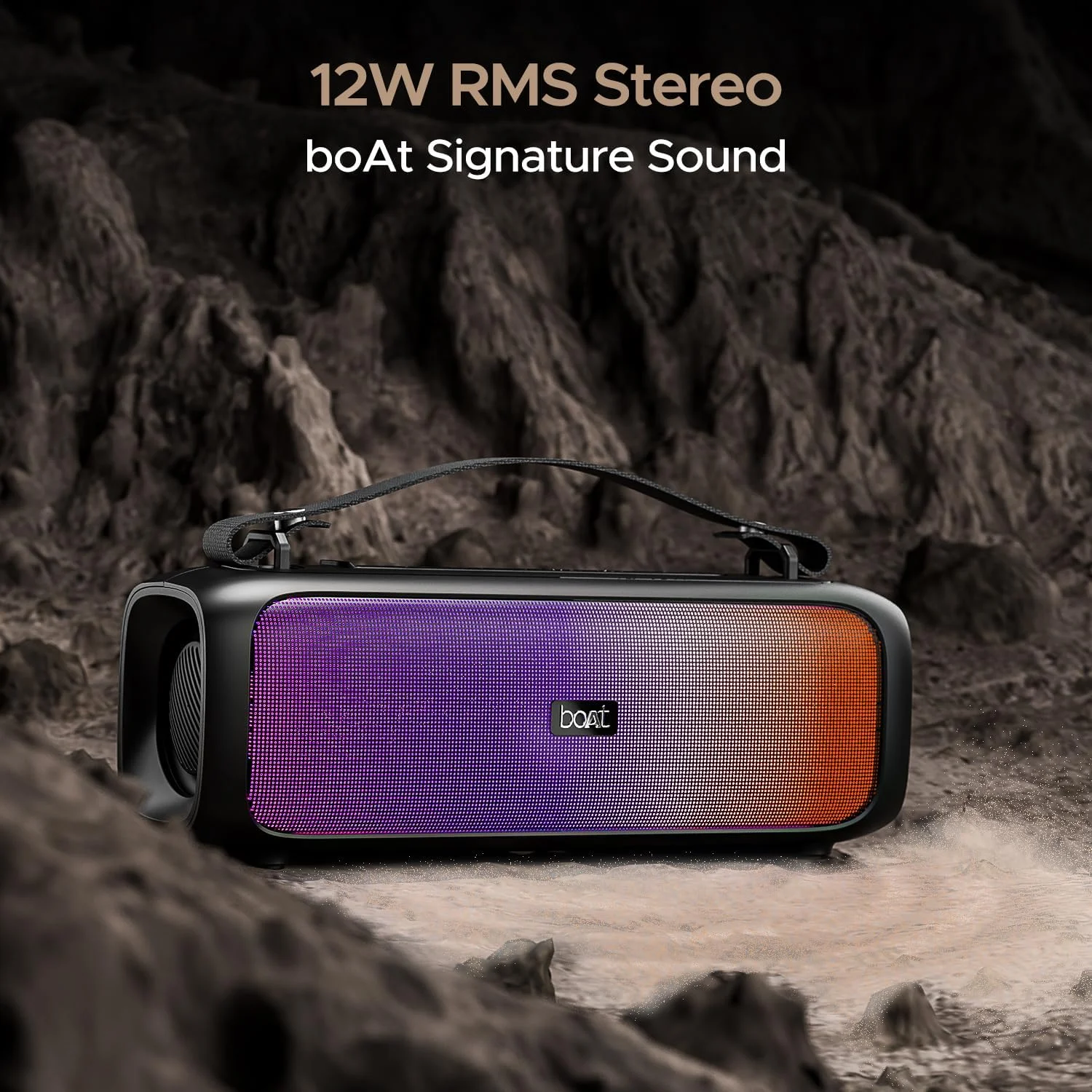 اسپیکر بلوتوثی boAt Stone 580 با صدای استریو 12 واتی RMS، چراغهای LED، تا 8 ساعت پخش، عملکرد TWS، رادیو FM، حالت سازگاری چندگانه، IPX4 (مشکی نیمه شب) اسپیکر بلوتوثی boAt Stone 580 با صدای استریو 12 واتی RMS، چراغهای LED، تا 8 ساعت پخش، عملکرد TWS، رادیو FM، حالت سازگاری چندگانه، IPX4 (مشکی نیمه شب)
