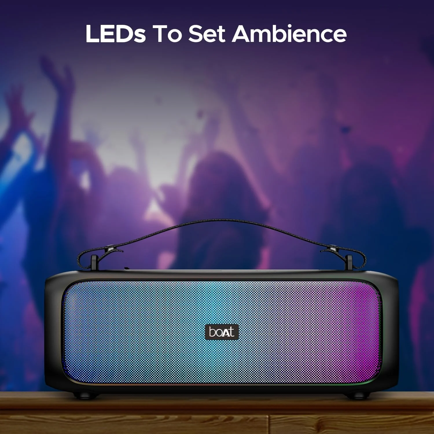 اسپیکر بلوتوثی boAt Stone 580 با صدای استریو 12 واتی RMS، چراغهای LED، تا 8 ساعت پخش، عملکرد TWS، رادیو FM، حالت سازگاری چندگانه، IPX4 (مشکی نیمه شب) اسپیکر بلوتوثی boAt Stone 580 با صدای استریو 12 واتی RMS، چراغهای LED، تا 8 ساعت پخش، عملکرد TWS، رادیو FM، حالت سازگاری چندگانه، IPX4 (مشکی نیمه شب)