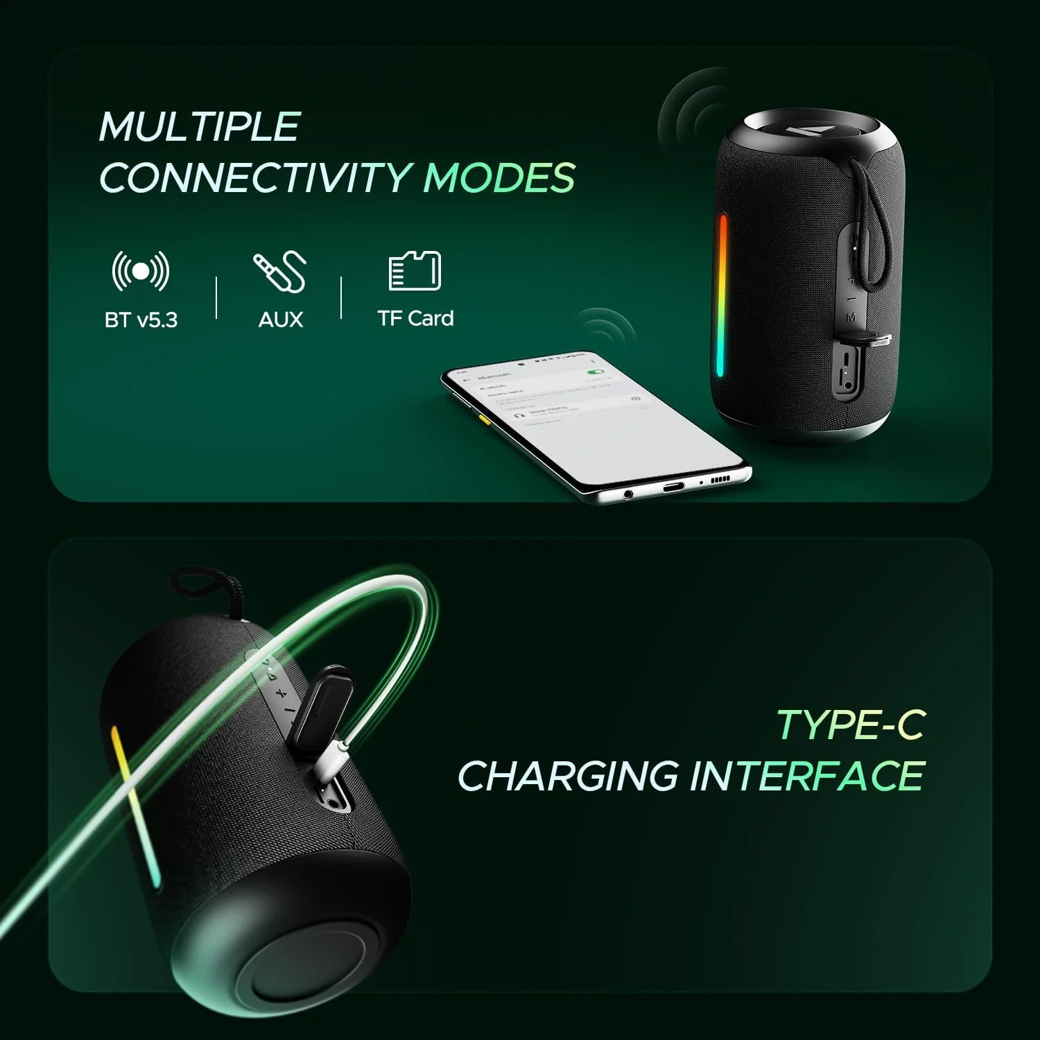 اسپیکر بلوتوثی بوآت Stone 350 Pro با صدای 14 واتی Signature، پخش تا 12 ساعت، LEDهای RGB، قابلیت TWS، میکروفون داخلی، BTv5.3، پورت AUX، IPX5 و رابط Type-C (مشکی خشمگین) اسپیکر بلوتوثی بوآت Stone 350 Pro با صدای 14 واتی Signature، پخش تا 12 ساعت، LEDهای RGB، قابلیت TWS، میکروفون داخلی، BTv5.3، پورت AUX، IPX5 و رابط Type-C (مشکی خشمگین)