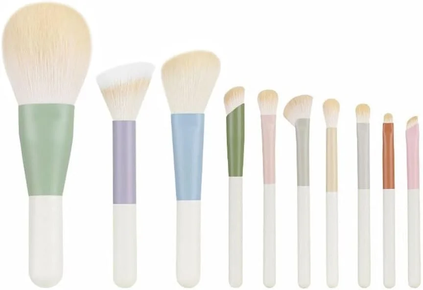 ست برس آرایشی 10 عددی COSHINE با رنگ های پاستیلی کیوت، مینی، قابل حمل و با عملکرد کامل