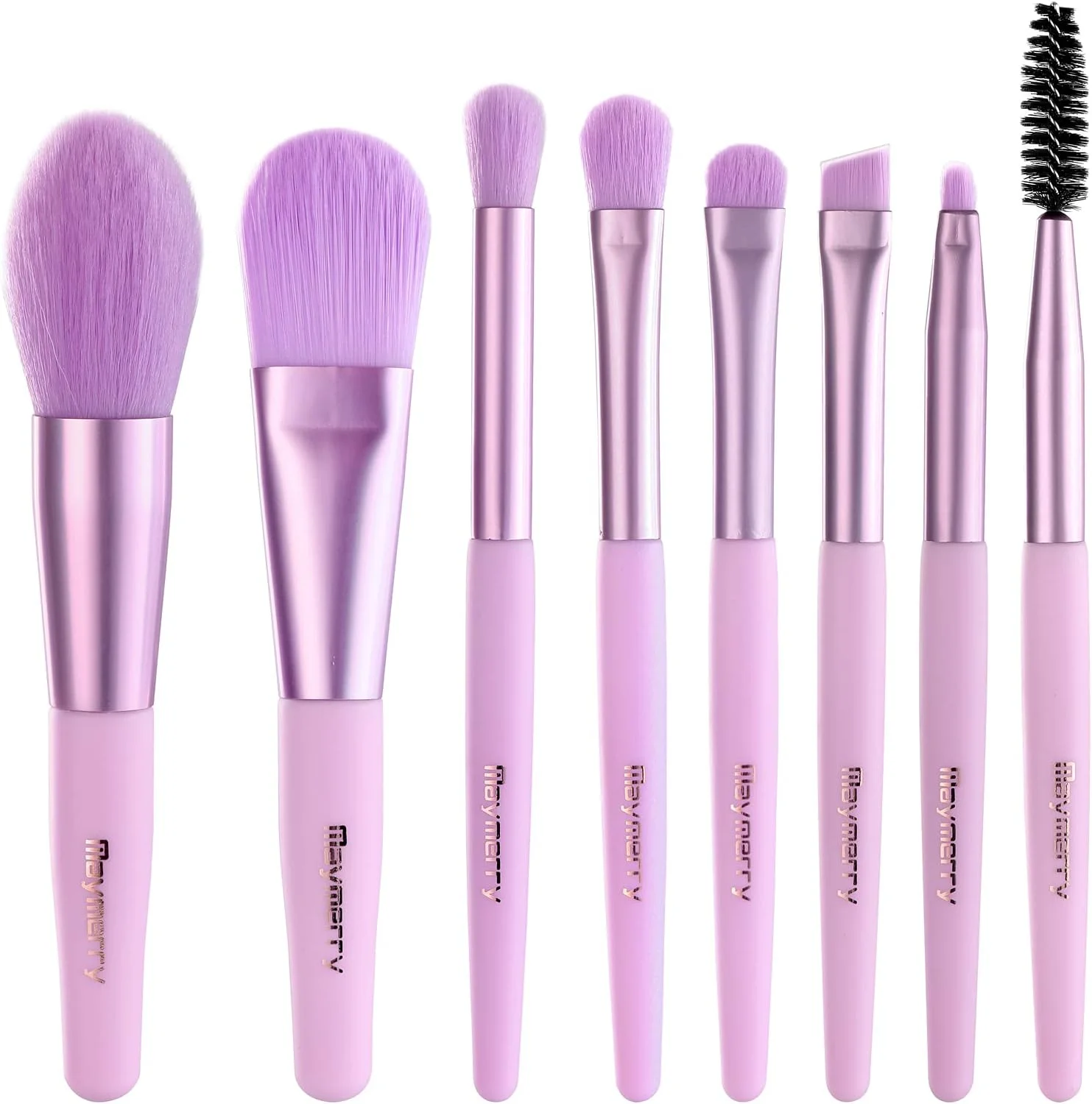 ست برس آرایشی کامیکس 8 تکه، ست برس مسافرتی آرایشی مصنوعی زیبا برای دختران، بنفش