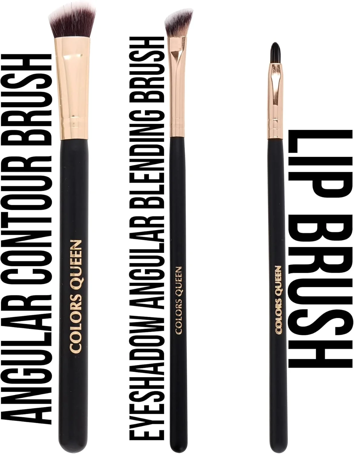 ست براش آرایشی صورت Colors Queen با موهای مصنوعی، براش زاویه دار سایه چشم، براش کانتور زاویه دار، براش لب، براش برای استفاده آسان، ست براش 3 تکه ست براش آرایشی صورت Colors Queen با موهای مصنوعی، براش زاویه دار سایه چشم، براش کانتور زاویه دار، براش لب، براش برای استفاده آسان، ست براش 3 تکه
