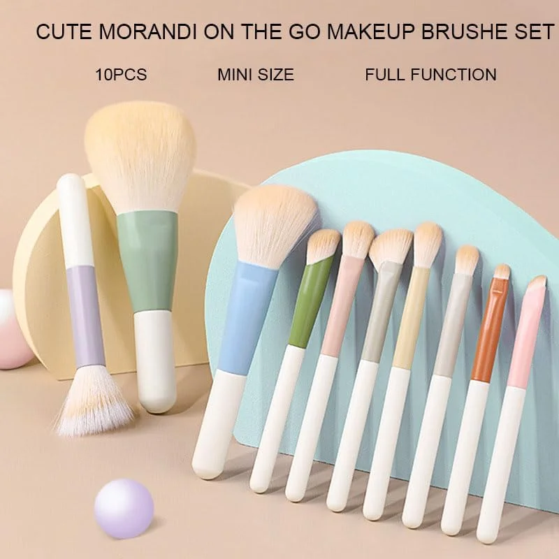 ست برس آرایشی 10 عددی COSHINE با رنگ های پاستیلی کیوت، مینی، قابل حمل و با عملکرد کامل ست برس آرایشی 10 عددی COSHINE با رنگ های پاستیلی کیوت، مینی، قابل حمل و با عملکرد کامل