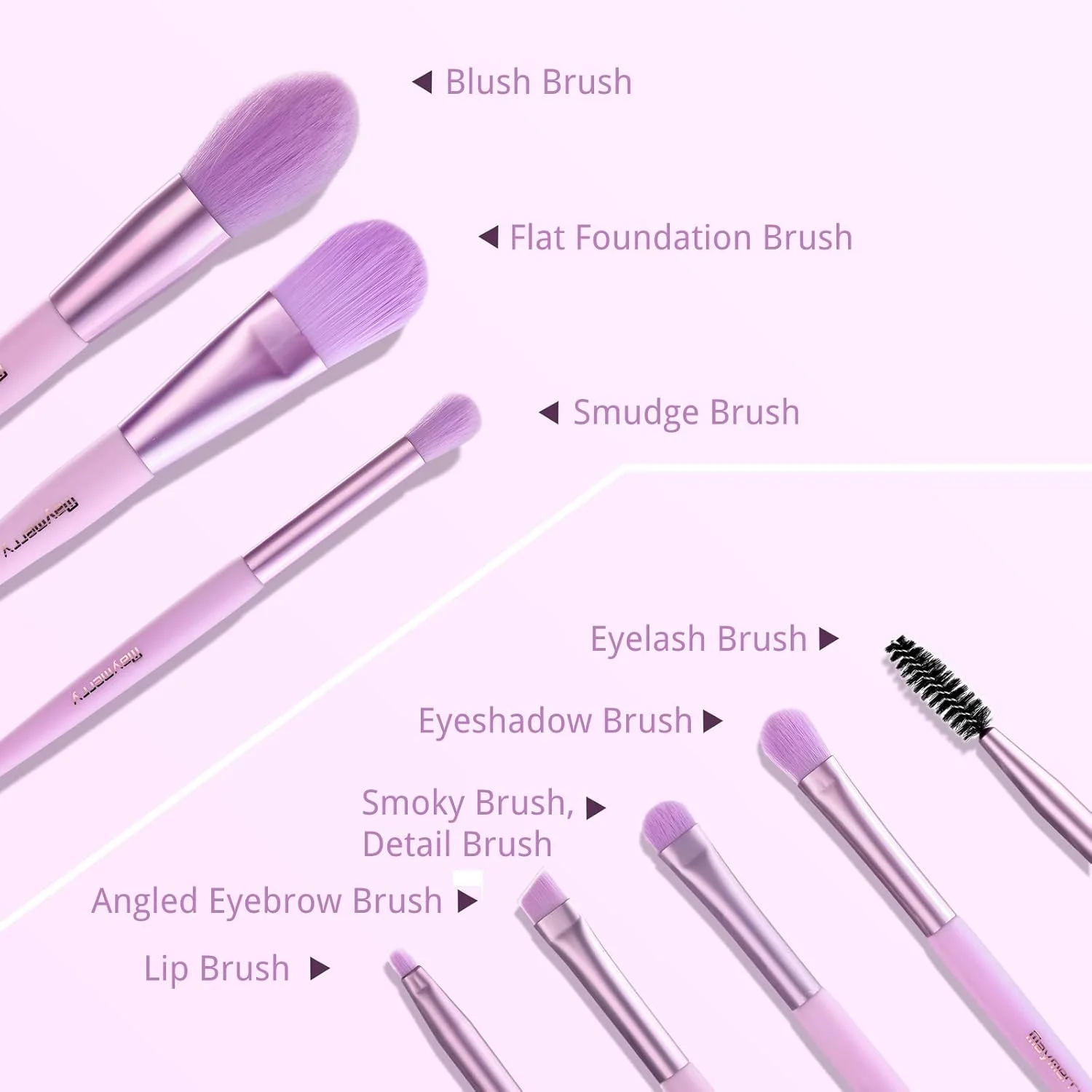 ست برس آرایشی کامیکس 8 تکه، ست برس مسافرتی آرایشی مصنوعی زیبا برای دختران، بنفش ست برس آرایشی کامیکس 8 تکه، ست برس مسافرتی آرایشی مصنوعی زیبا برای دختران، بنفش