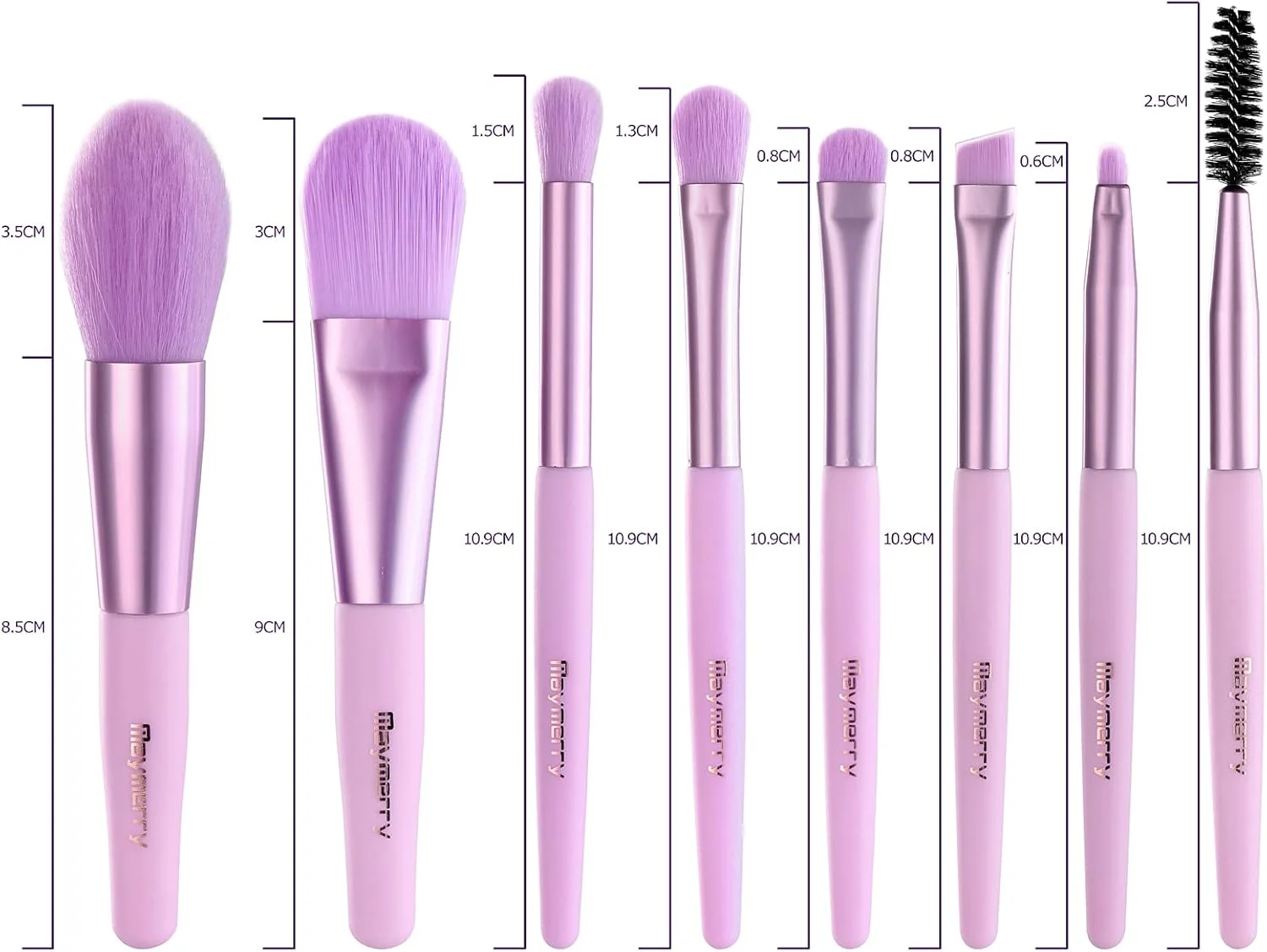 ست برس آرایشی کامیکس 8 تکه، ست برس مسافرتی آرایشی مصنوعی زیبا برای دختران، بنفش ست برس آرایشی کامیکس 8 تکه، ست برس مسافرتی آرایشی مصنوعی زیبا برای دختران، بنفش