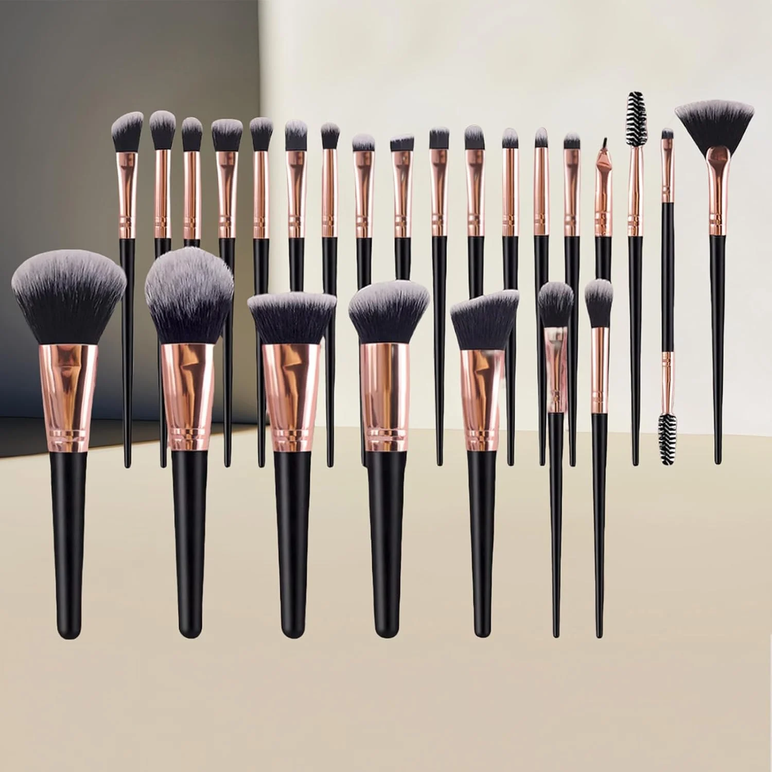 ست لوازم آرایشی مسافرتی جمع و جور - ست کامل 45 تکه برس آرایشی با پد پودر | لوازم آرایشی برای سفر، سفر کاری، مدرسه، فضای باز