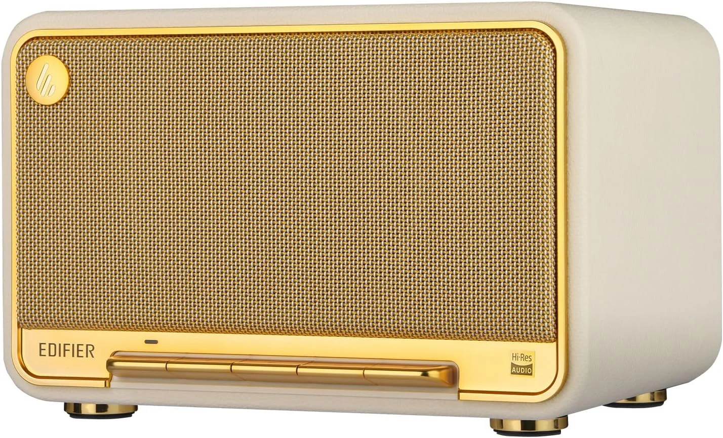 اسپیکر بی سیم رومیزی Edifier D32، اسپیکر بلوتوث Hi-Res Audio، اسپیکر ترکیبی رترو قابل حمل، 60 وات RMS، بلوتوث 5.3، 11 ساعت پخش، سفید