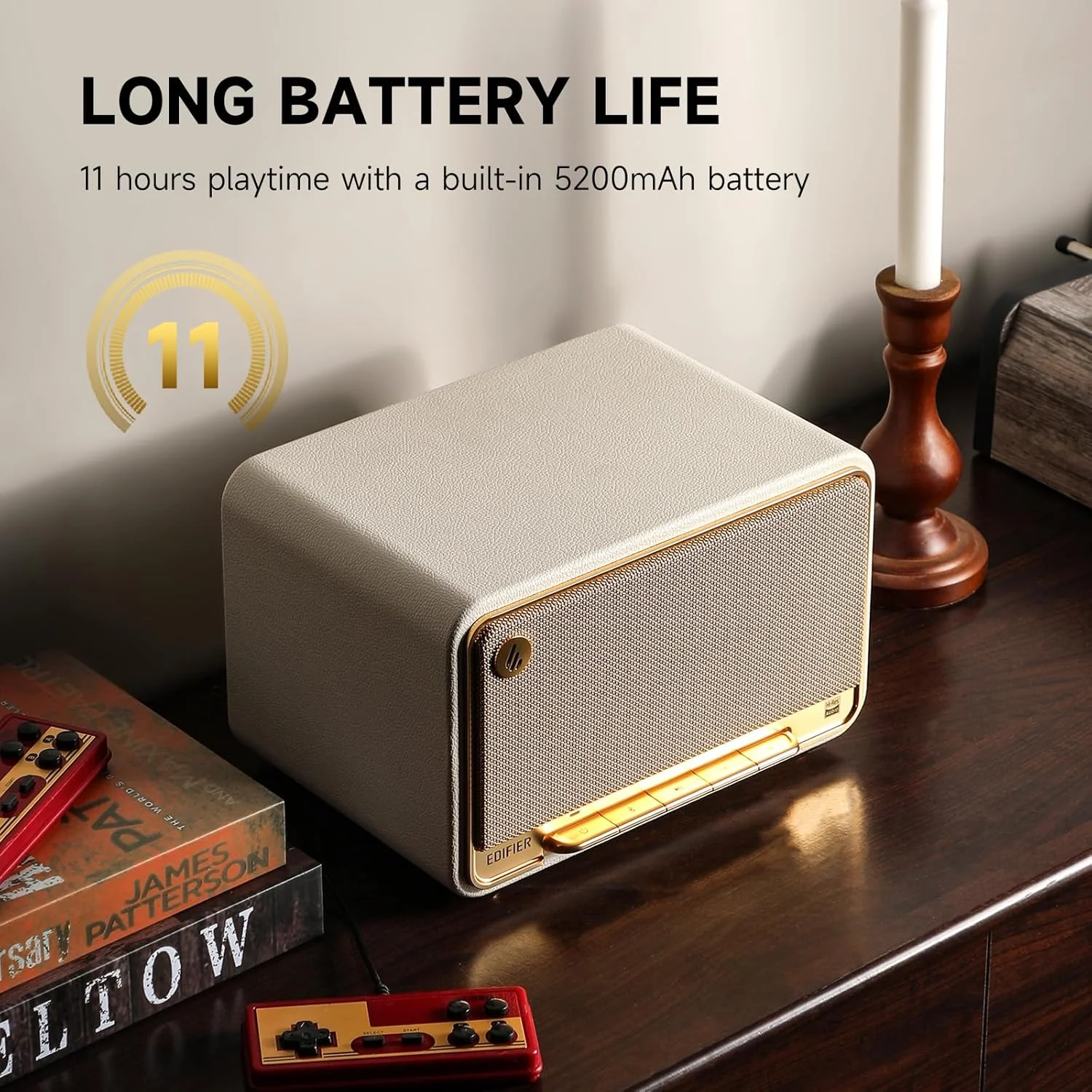 اسپیکر بی سیم رومیزی Edifier D32، اسپیکر بلوتوث Hi-Res Audio، اسپیکر ترکیبی رترو قابل حمل، 60 وات RMS، بلوتوث 5.3، 11 ساعت پخش، سفید اسپیکر بی سیم رومیزی Edifier D32، اسپیکر بلوتوث Hi-Res Audio، اسپیکر ترکیبی رترو قابل حمل، 60 وات RMS، بلوتوث 5.3، 11 ساعت پخش، سفید