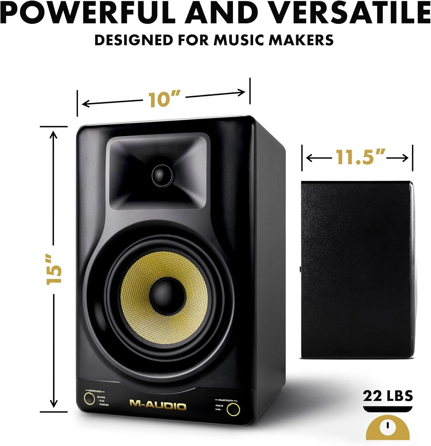 مانیتور استودیویی اکتیو M-Audio Forty Eighty با ووفر 8 اینچی، تیوتر 1.25 اینچی، بلوتوث و DSP - تک واحدی