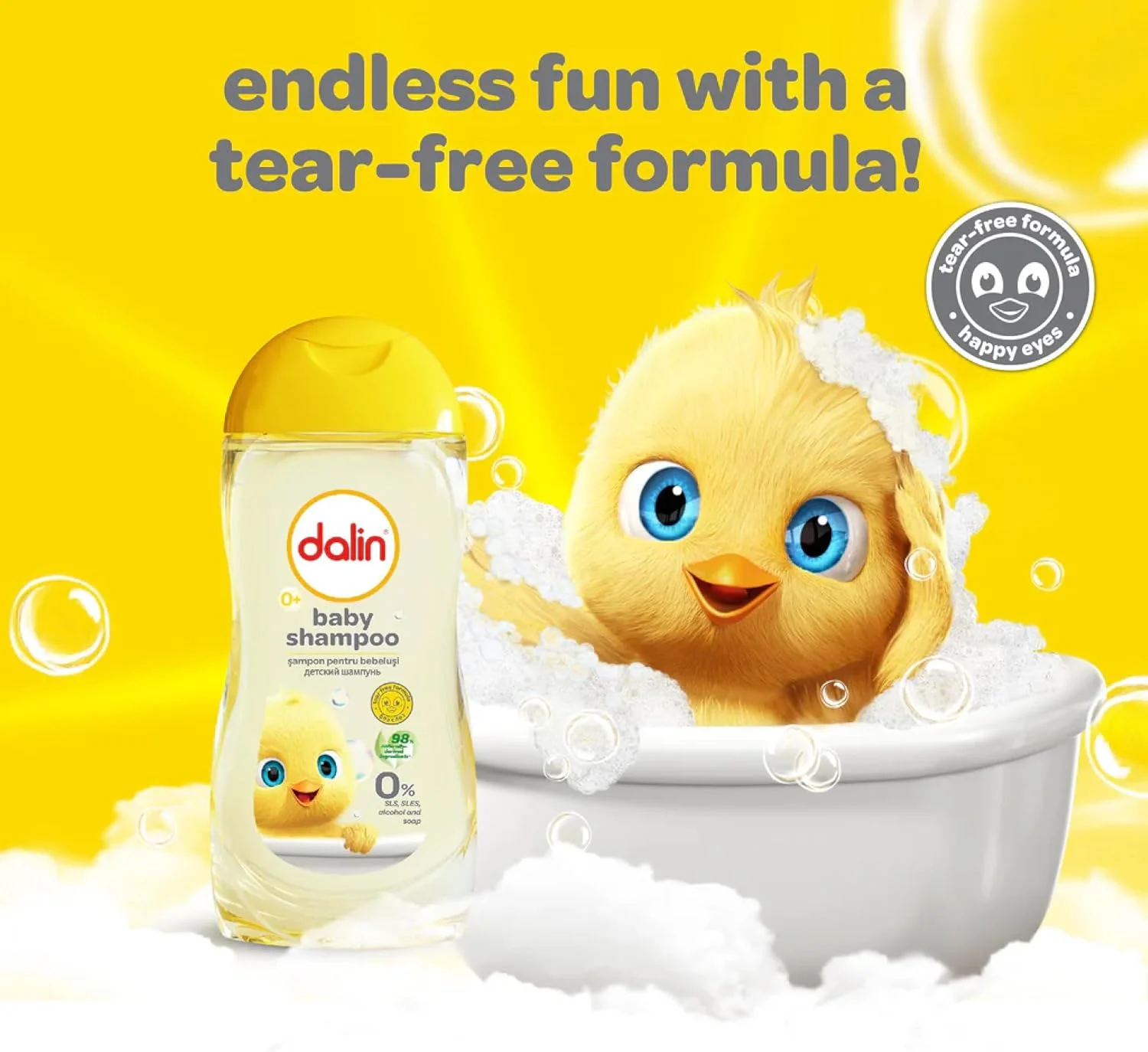 ست هدیه 4 تکه کودک دالین | شامپو و شستشوی بدن کودک، روغن کودک، پودر مایع و کرم پوشک