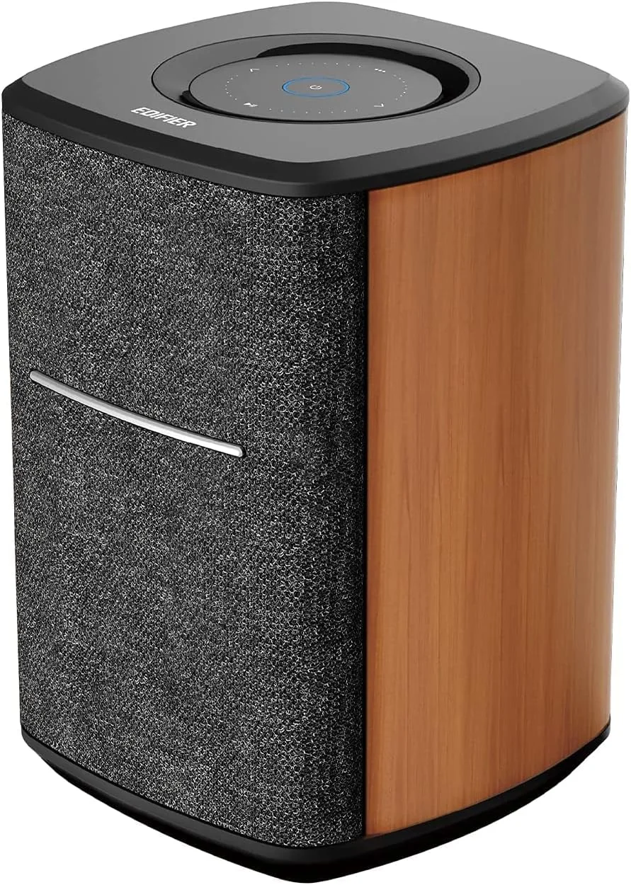 اسپیکر های قفسه ای اکتیو Edifier MS50A با Wi-Fi و بلوتوث، چند اتاقه، 40 وات RMS، 52 هرتز - 18 کیلوهرتز، ووفر 4 اینچی و تیوتر ابریشمی 19 میلی متری، ورودی های RCA و TRS، کنترل لمسی، طرح چوب