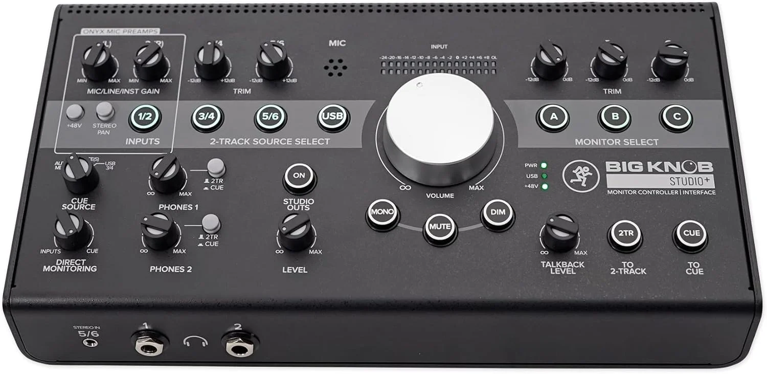 کنترلر مانیتور استودیویی 4x3 Mackie Big Knob Series با ورودی/خروجی USB 192kHz (BIG KNOB STUDIO PLUS)